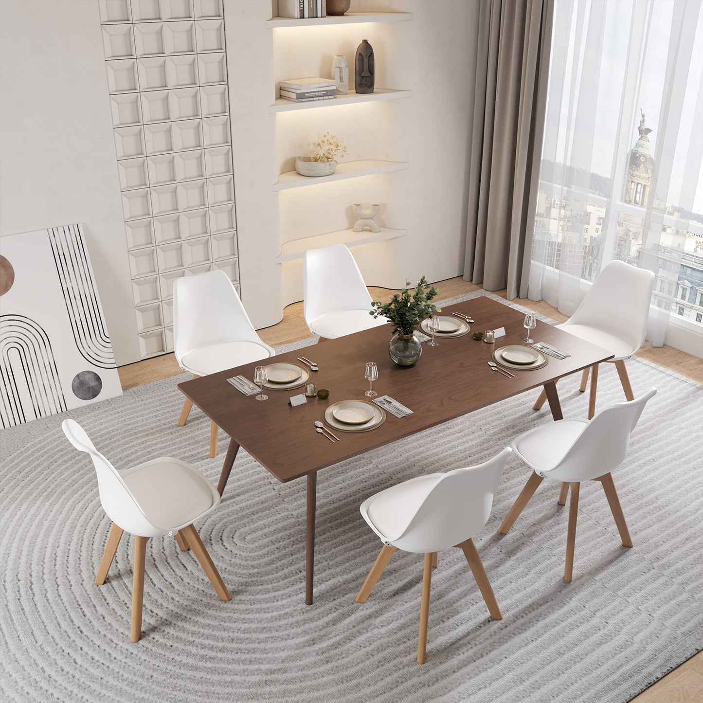 Eetkamerstoelen Set van 1/2/4/6 TULIP - Wit/Zwart/Grijs