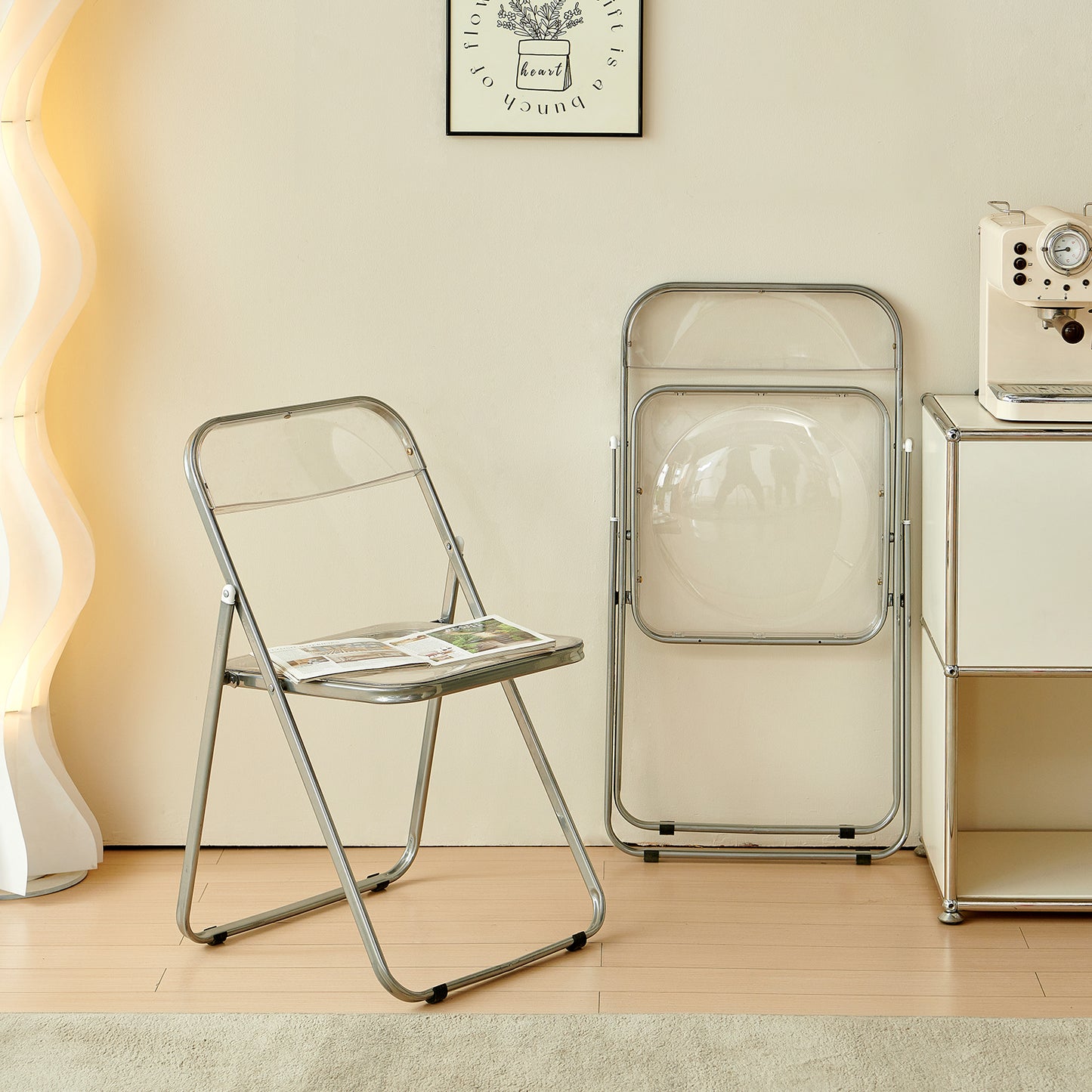 PURDY Stapelbare Vouwstoelen Set van 4/6 - Doorzichtig
