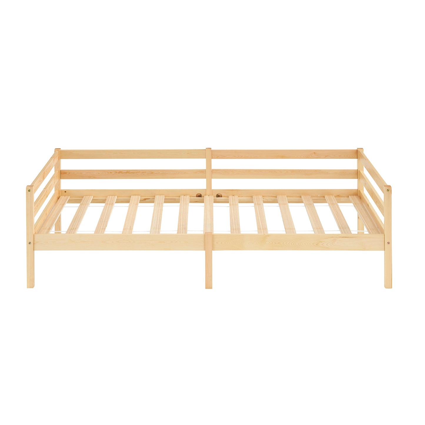 FLAT Eenpersoons Massief Houten Bedframe 90x190cm - Hout/Wit