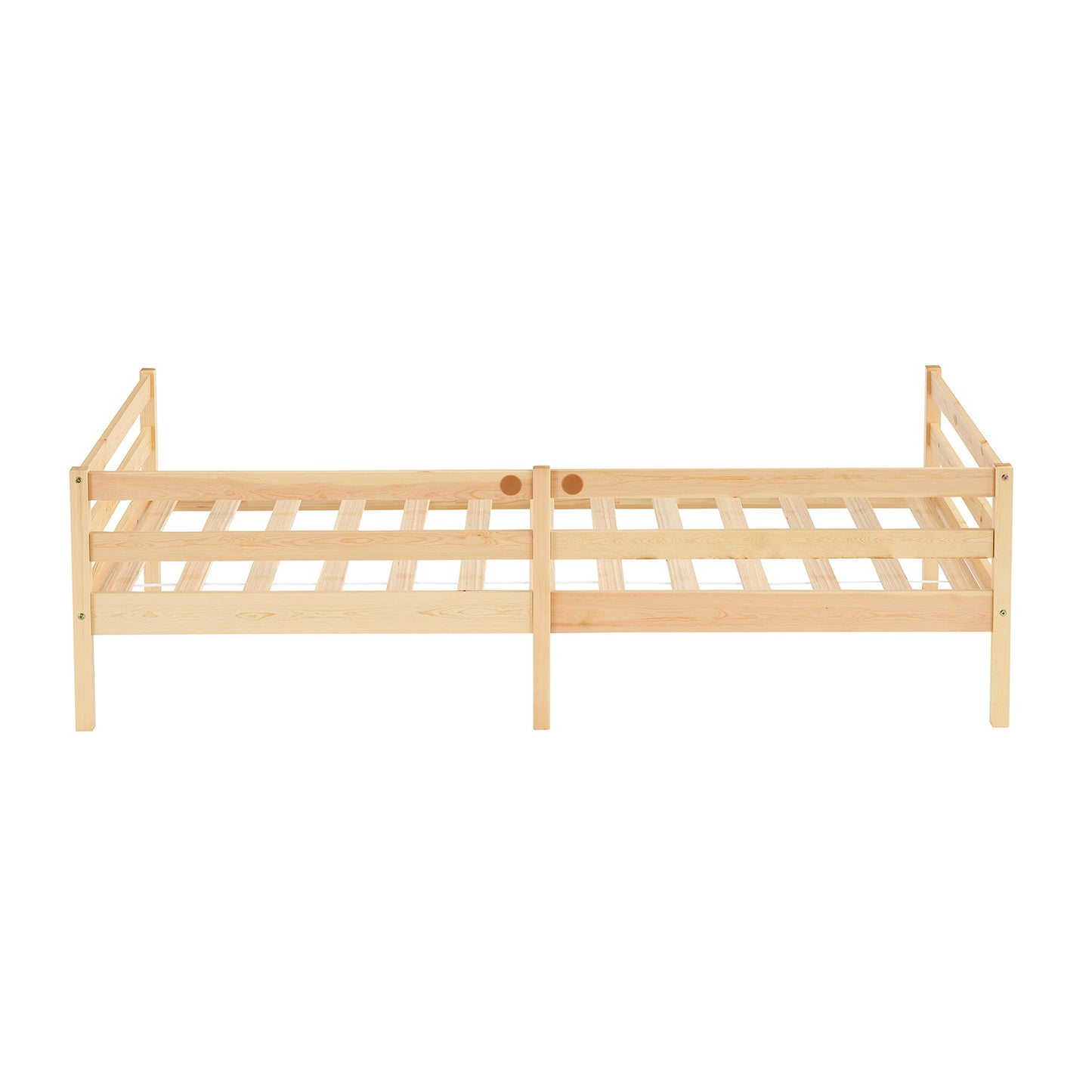 FLAT Eenpersoons Massief Houten Bedframe 90x190cm - Hout/Wit