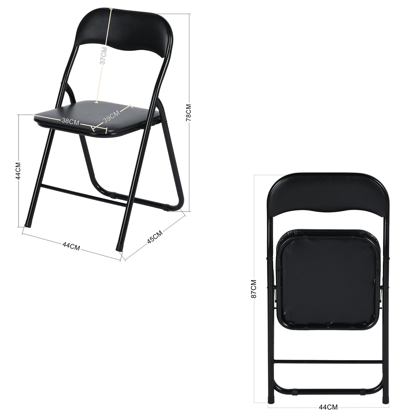 MANGO Gevoerde Stapelbare Vouwstoelen Set van 2/4/6