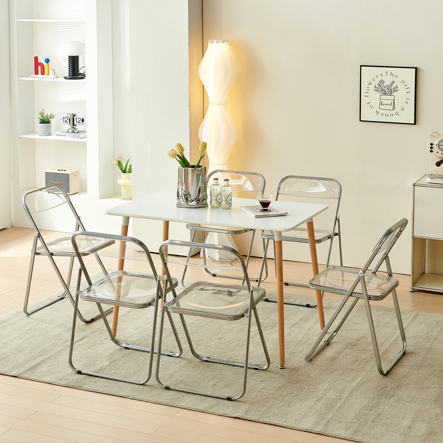 PURDY Stapelbare Vouwstoelen Set van 4/6 - Doorzichtig