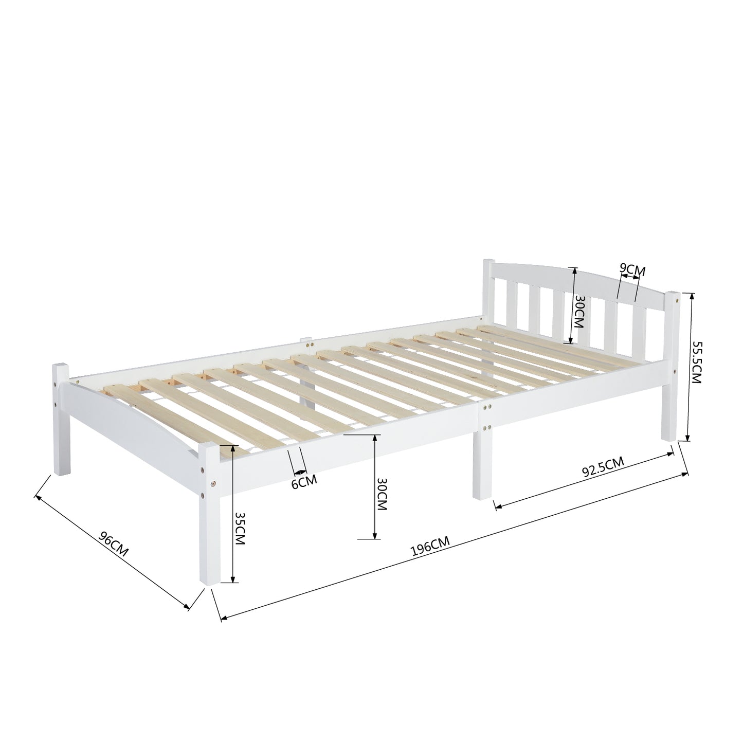 ABATE Dennenhouten Eenpersoonsbed/Tweepersoonsbed