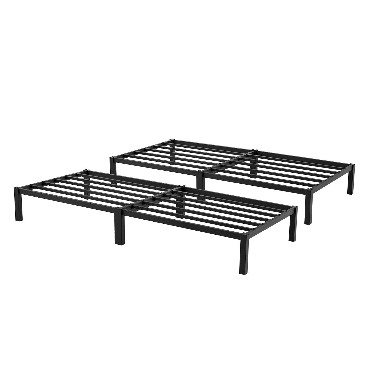 ALMA Eenpersoonsbedframe van metaal, set van 2 - zwart