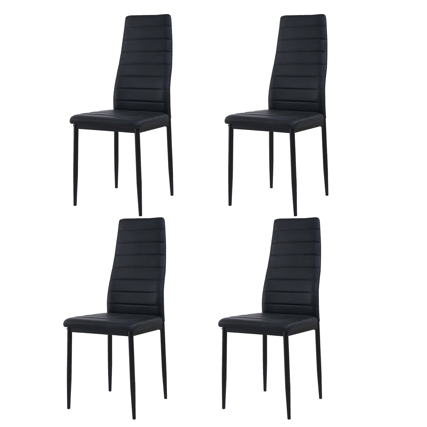 ANN Eetkamerstoel Set van 2/4/6 - Zwart