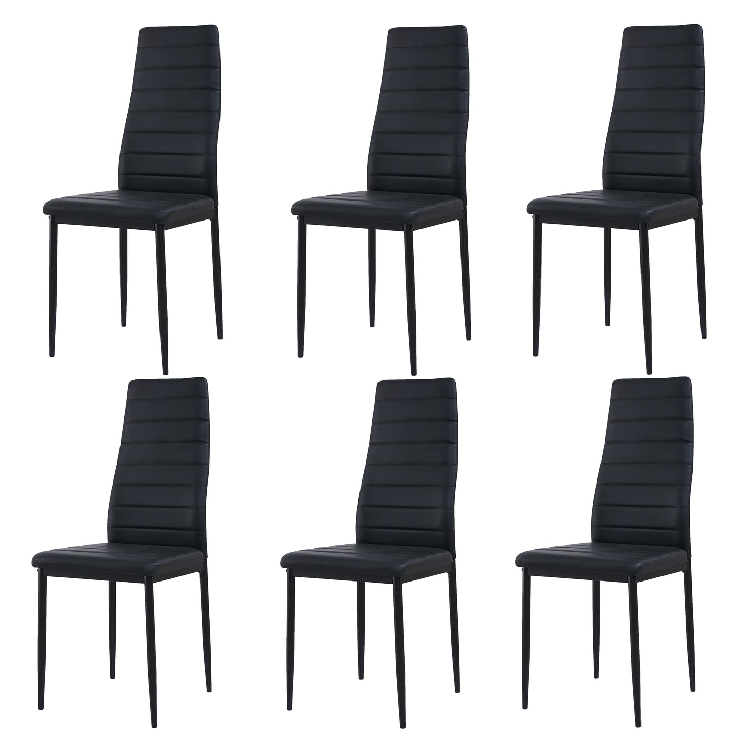 ANN Eetkamerstoel Set van 2/4/6 - Zwart