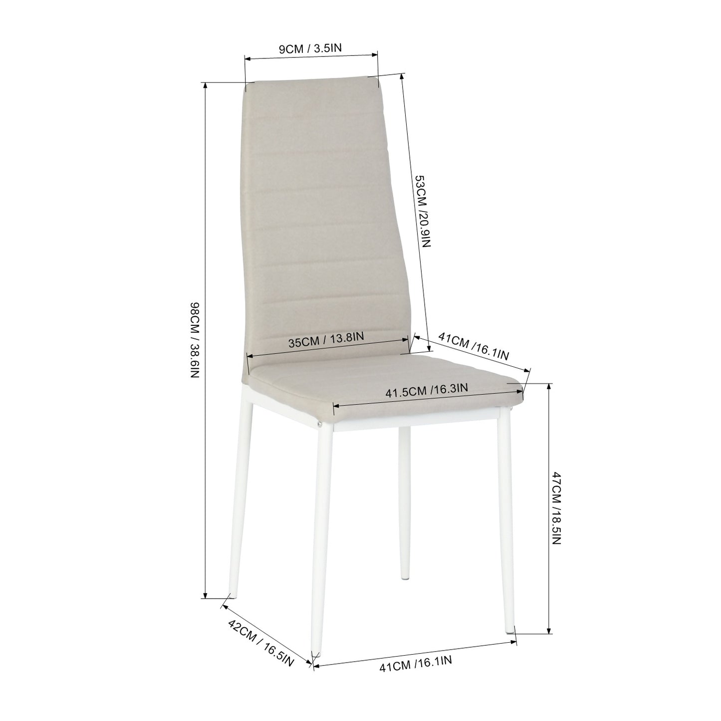 ANN Modern gestoffeerde eetkamerstoelen (set van 4/6) - Beige/Grijs/Bruin