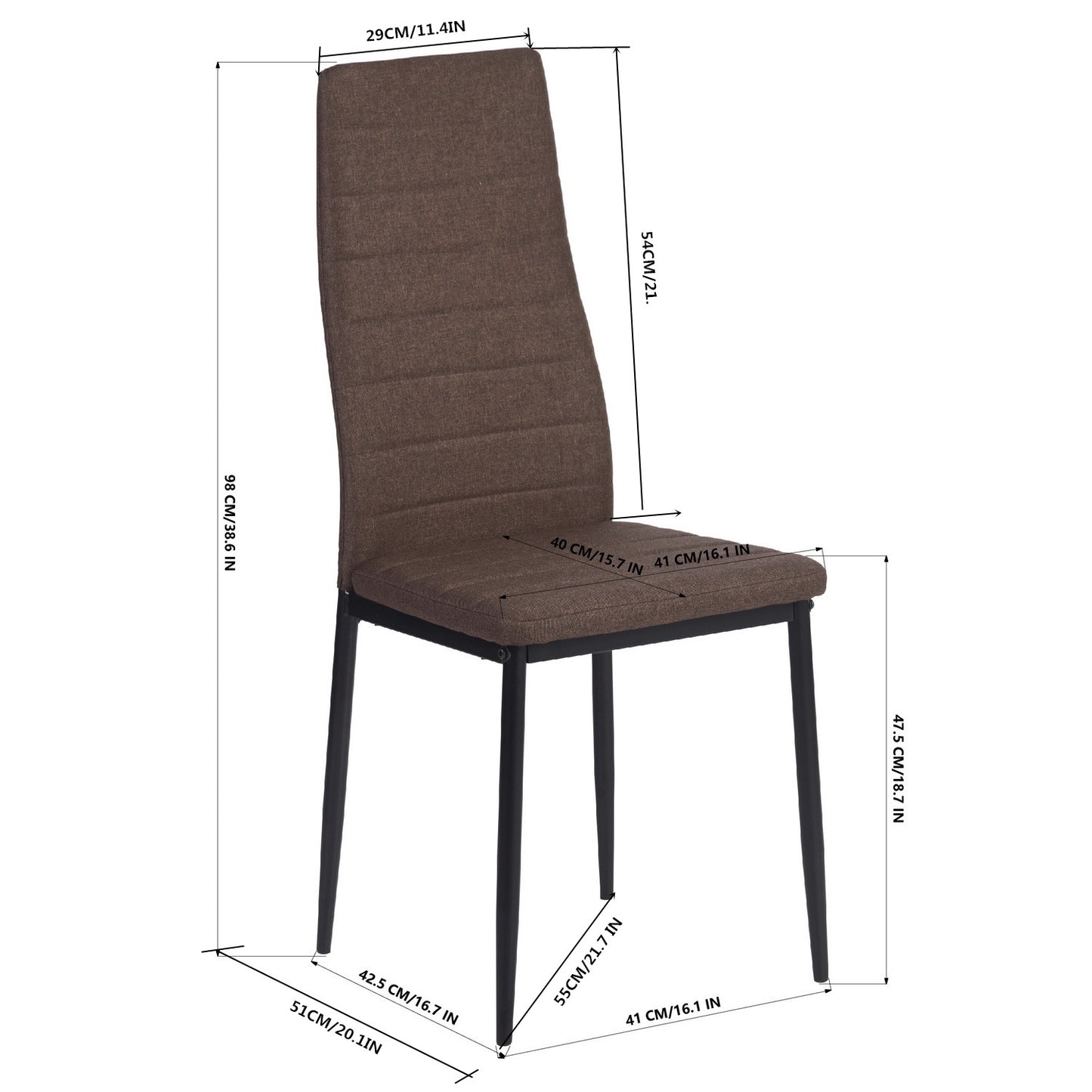 ANN Modern gestoffeerde eetkamerstoelen (set van 4/6) - Beige/Grijs/Bruin