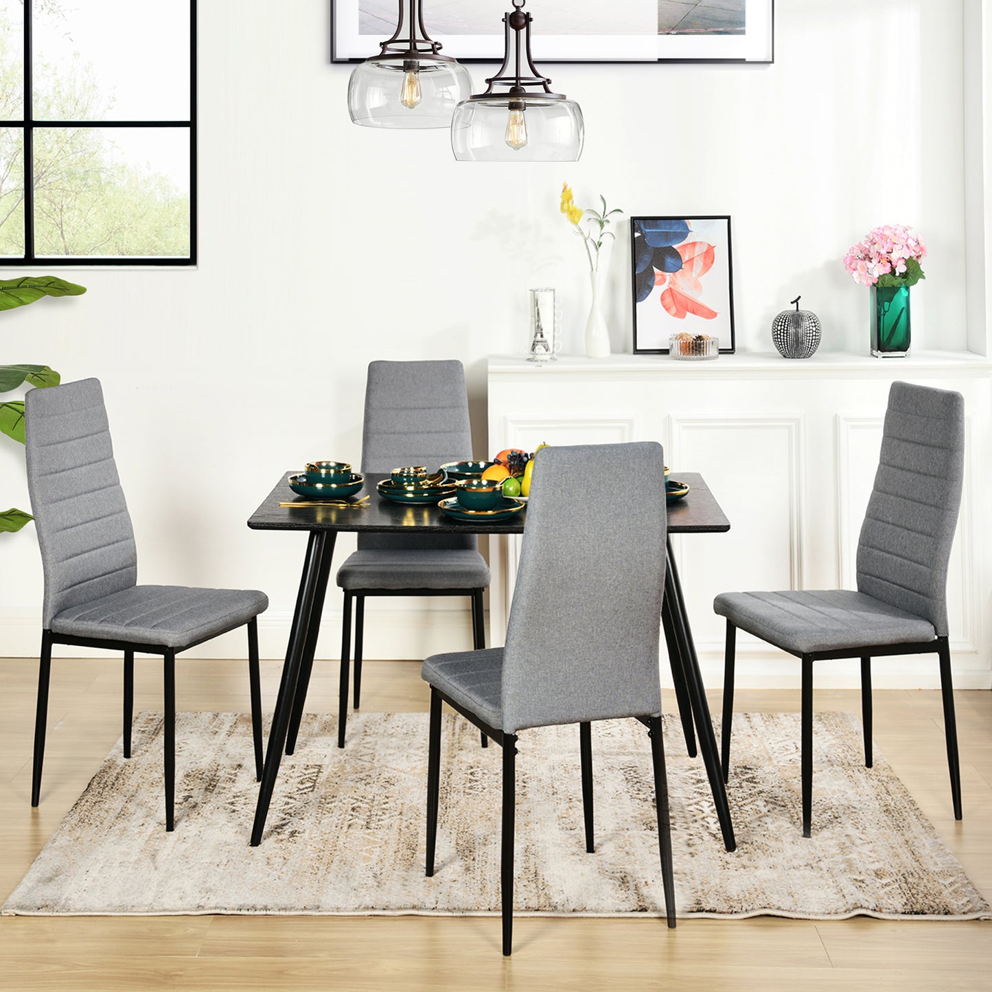 ANN Modern gestoffeerde eetkamerstoelen (set van 4/6) - Beige/Grijs/Bruin