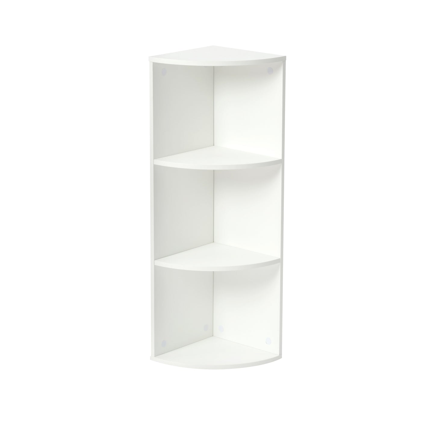 3-Laags Kleine Hoekplank, Moderne Houten Hoekboekenplank, 78 cm Hoog, Kleine Boekenkast, wit, BAYARD