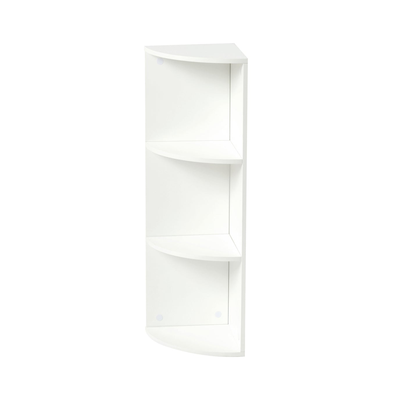 3-Laags Kleine Hoekplank, Moderne Houten Hoekboekenplank, 78 cm Hoog, Kleine Boekenkast, wit, BAYARD