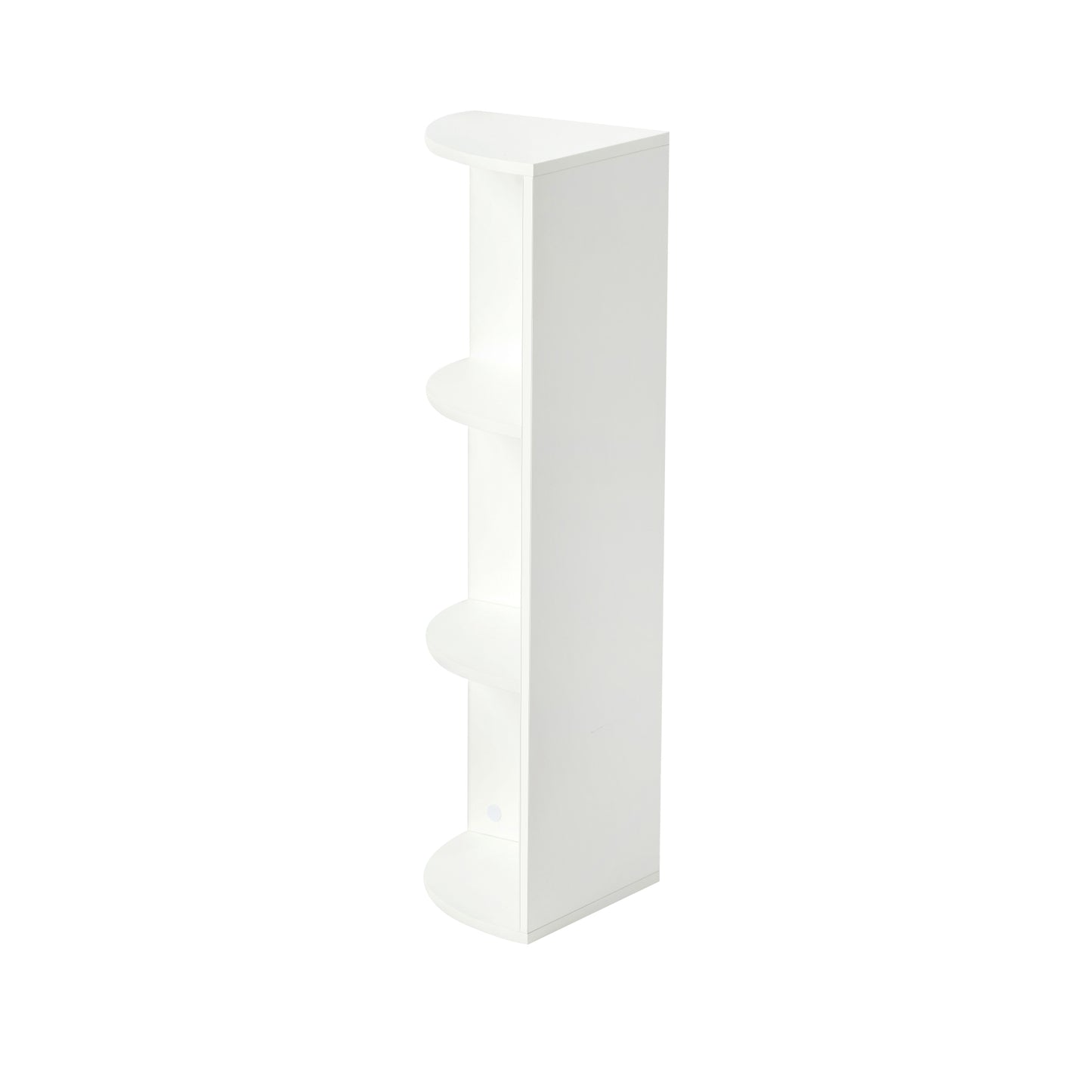 3-Laags Kleine Hoekplank, Moderne Houten Hoekboekenplank, 78 cm Hoog, Kleine Boekenkast, wit, BAYARD