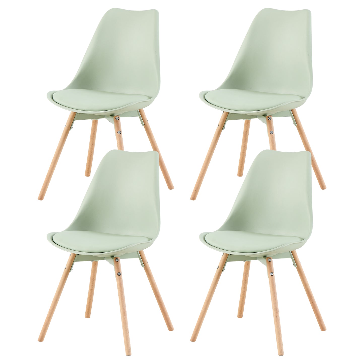 OATS Set van 4/6 Zijdelingse Accentstoelen – Lichtgrijs Blauw / Donkergrijs Blauw/Groen ijs