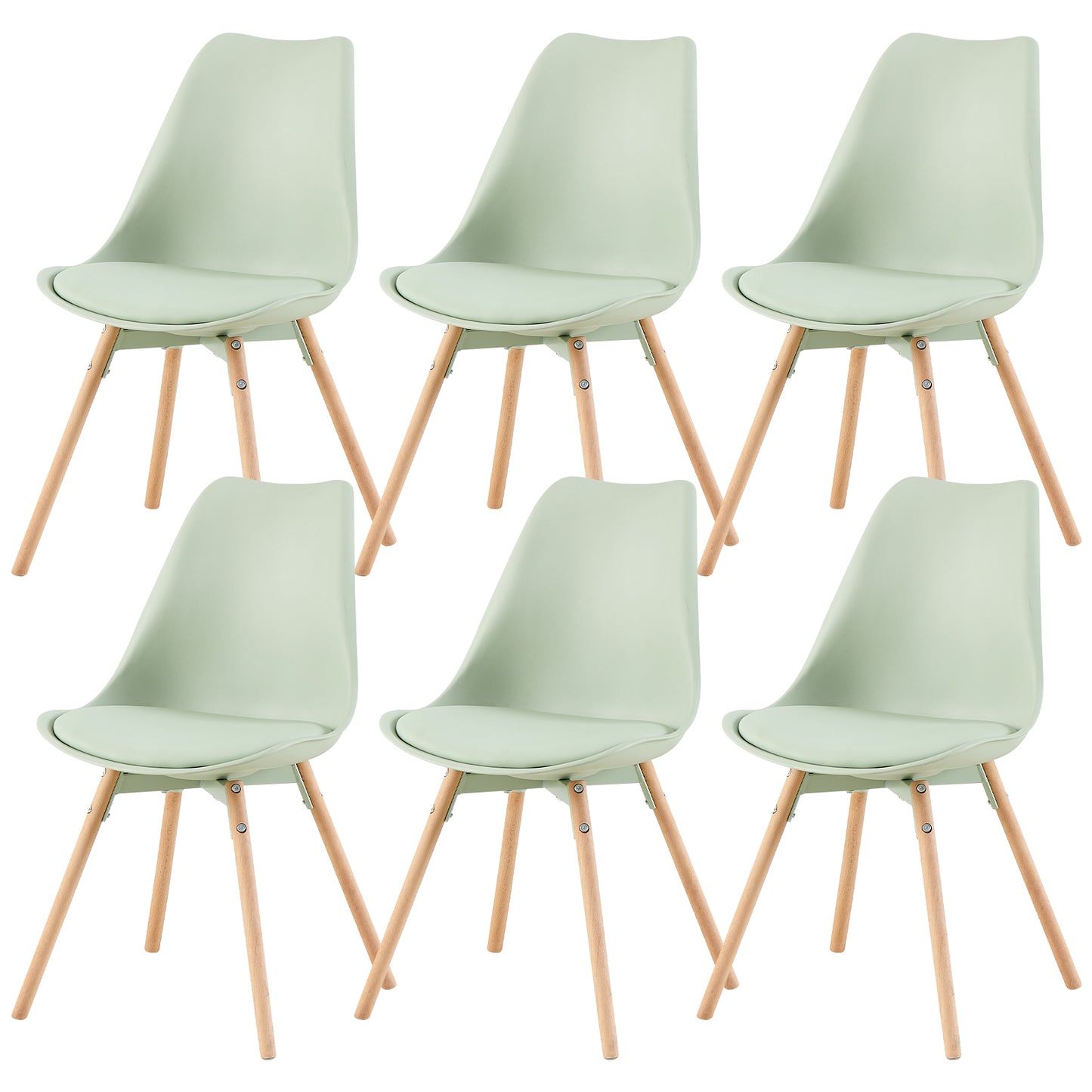 OATS Set van 4/6 Zijdelingse Accentstoelen – Lichtgrijs Blauw / Donkergrijs Blauw/Groen ijs