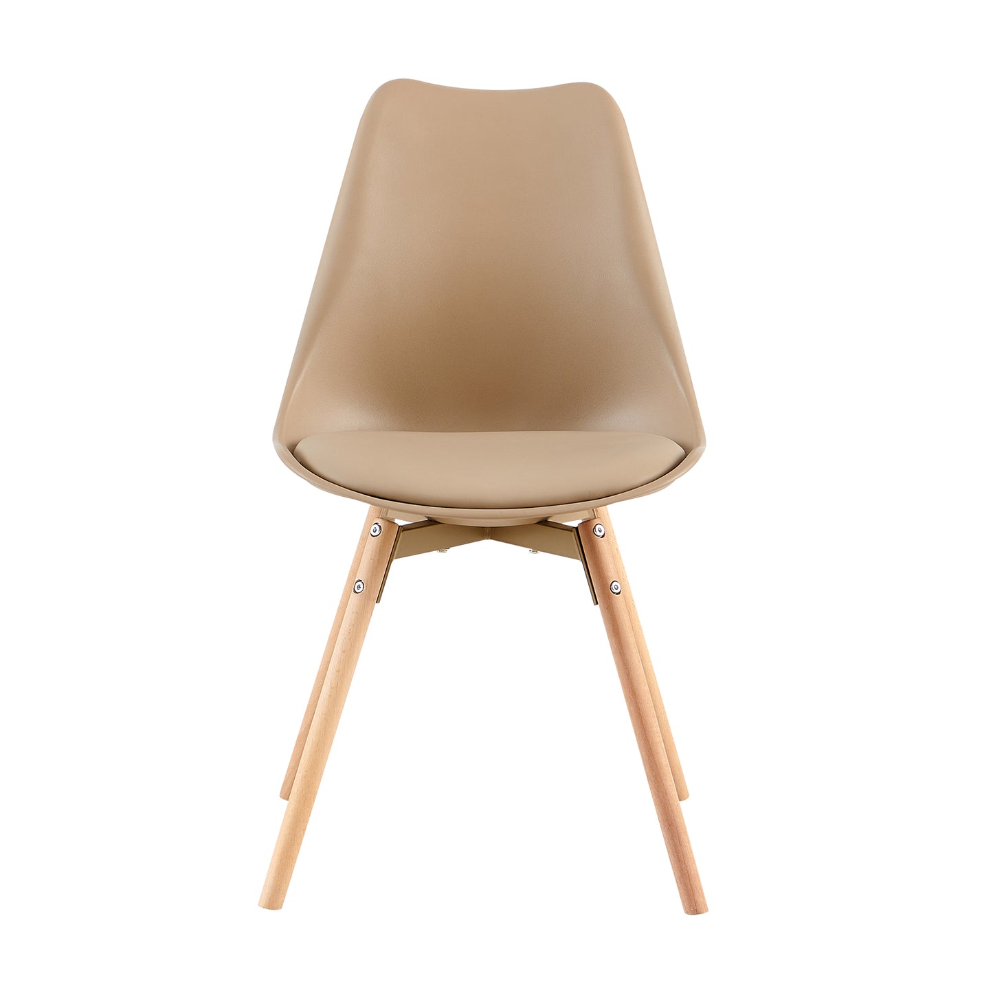 OATS Set van 4 Eetkamerstoelen, Gevoerde Stoelen, Khaki/Licht kaki