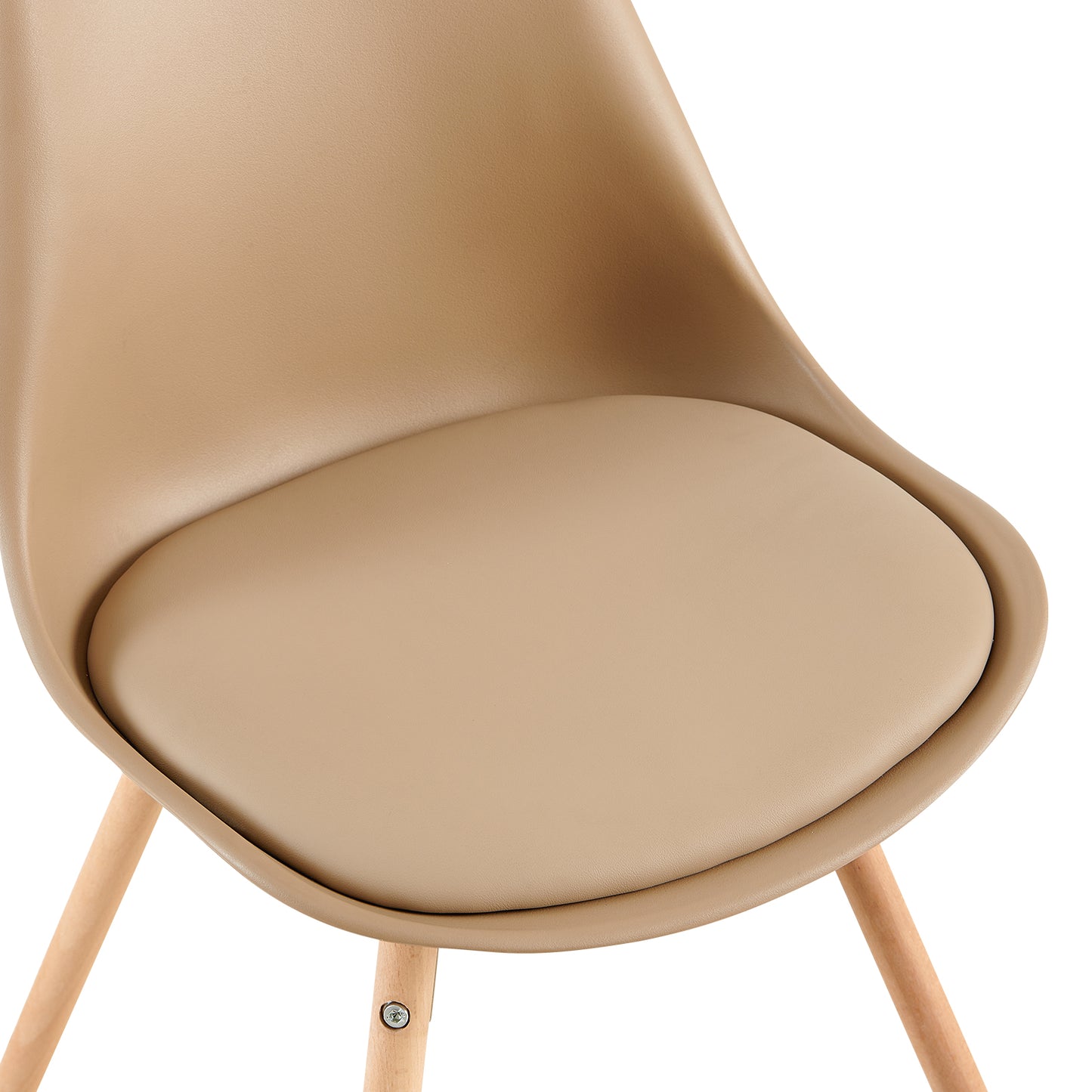 OATS Set van 4 Eetkamerstoelen, Gevoerde Stoelen, Khaki/Licht kaki