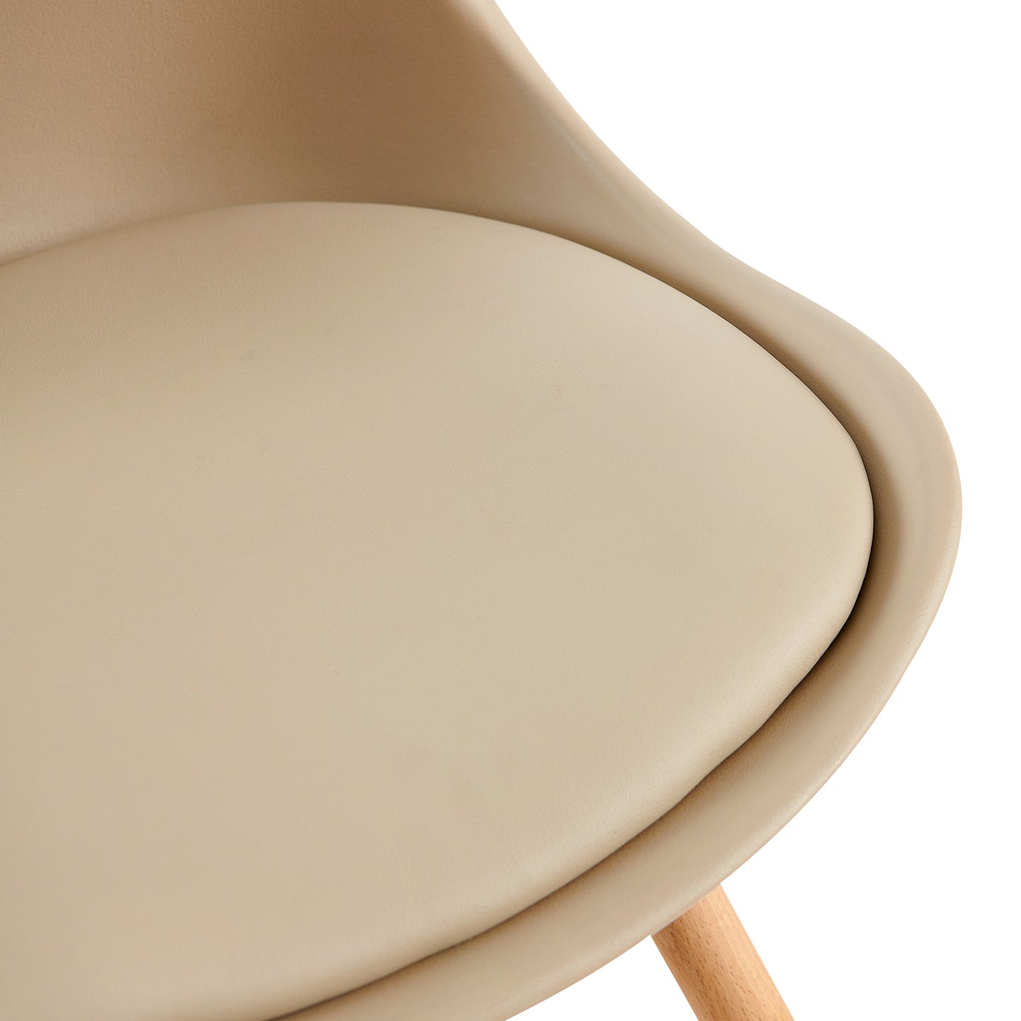 OATS Set van 4 Eetkamerstoelen, Gevoerde Stoelen, Khaki/Licht kaki