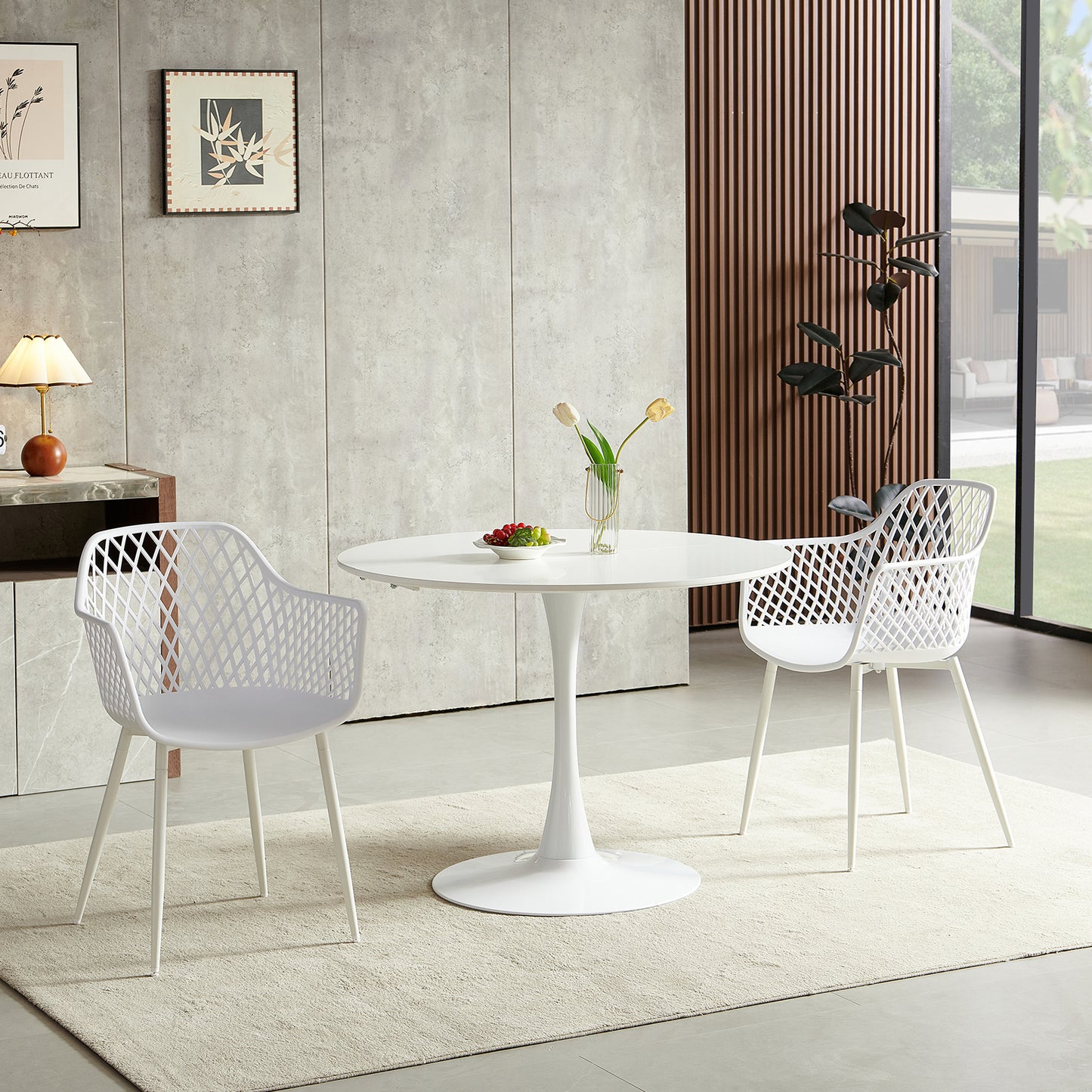 TULIP Trestle Eettafel 100cm - Wit