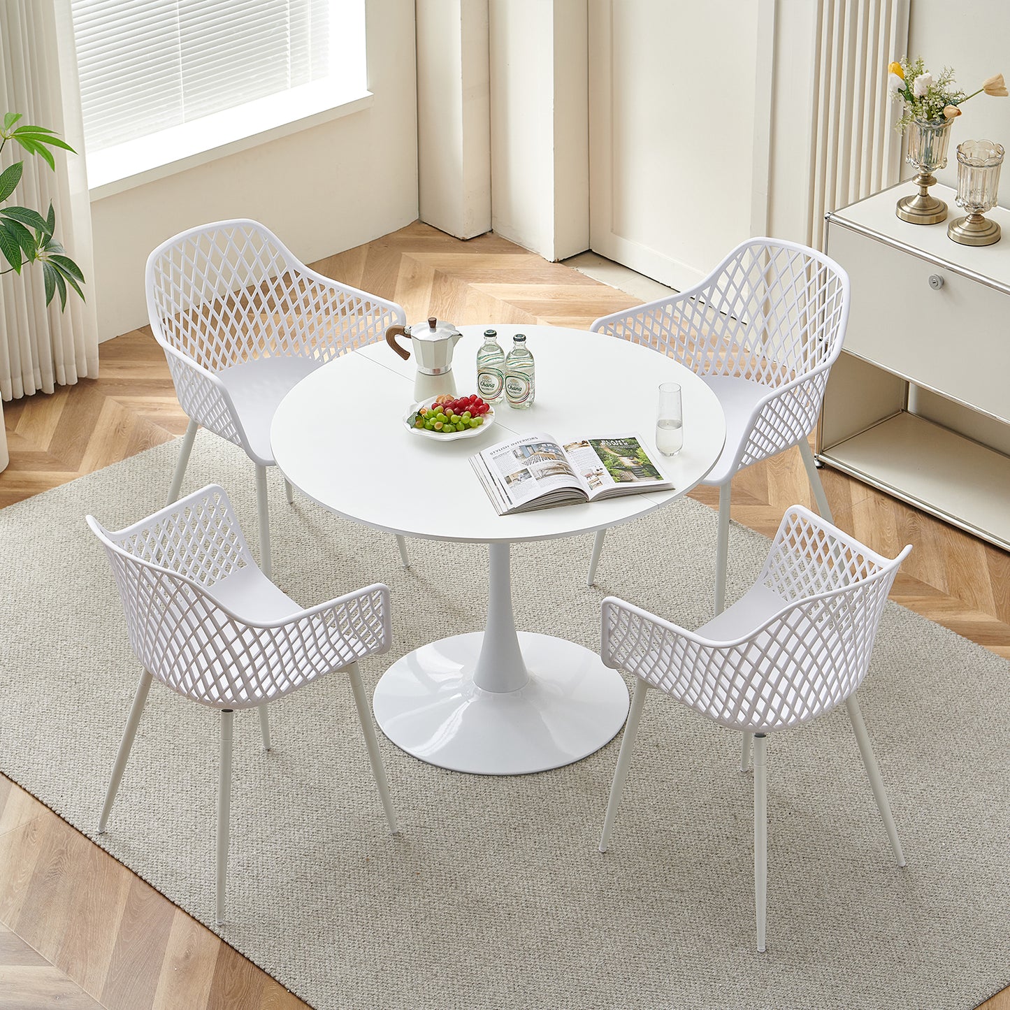 TULIP Trestle Eettafel 100cm - Wit