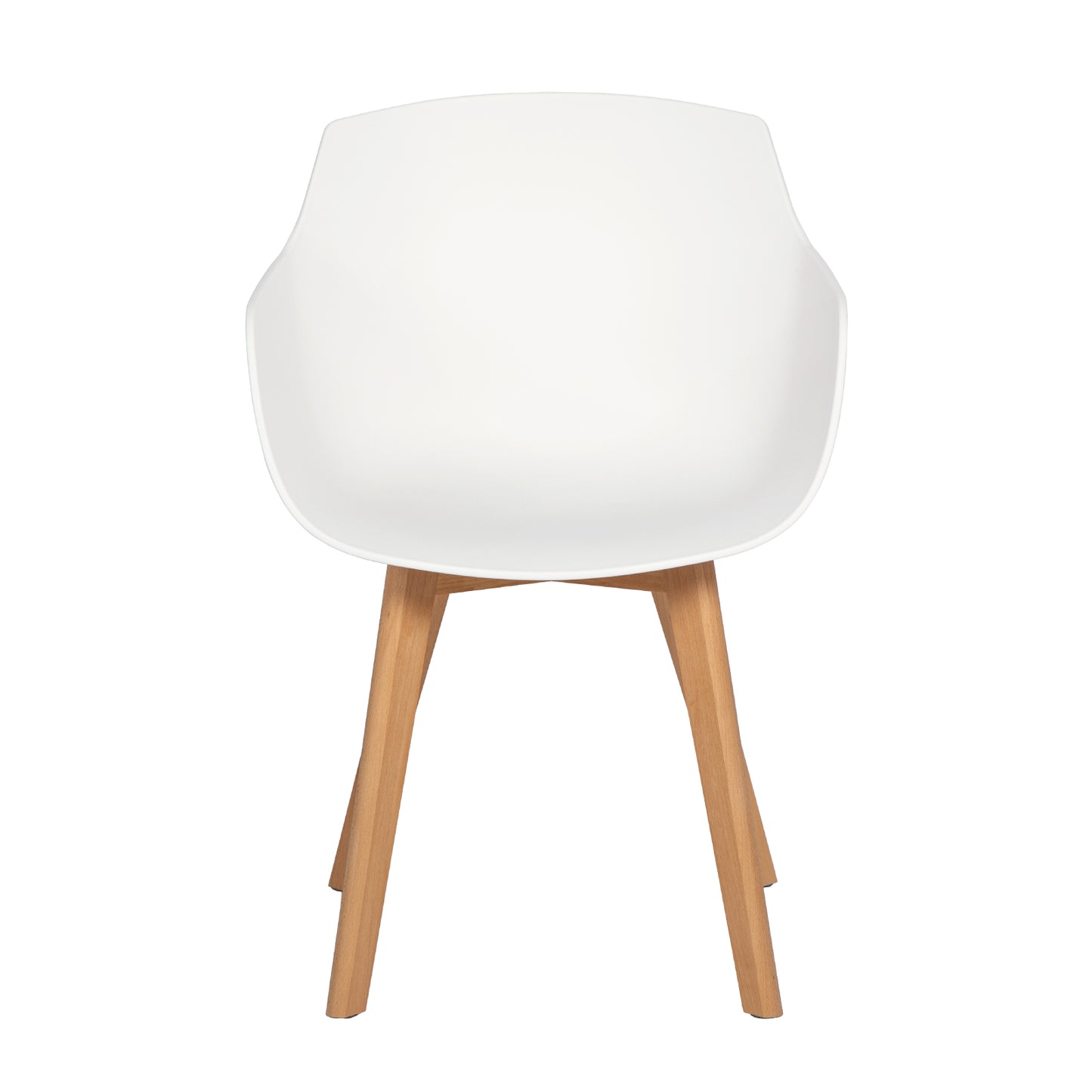 CLOVER Moderne PP Plastic Shell Stoel Fauteuil met Beuken Poten Set van 2/4 - Zwart/Wit/Grijs