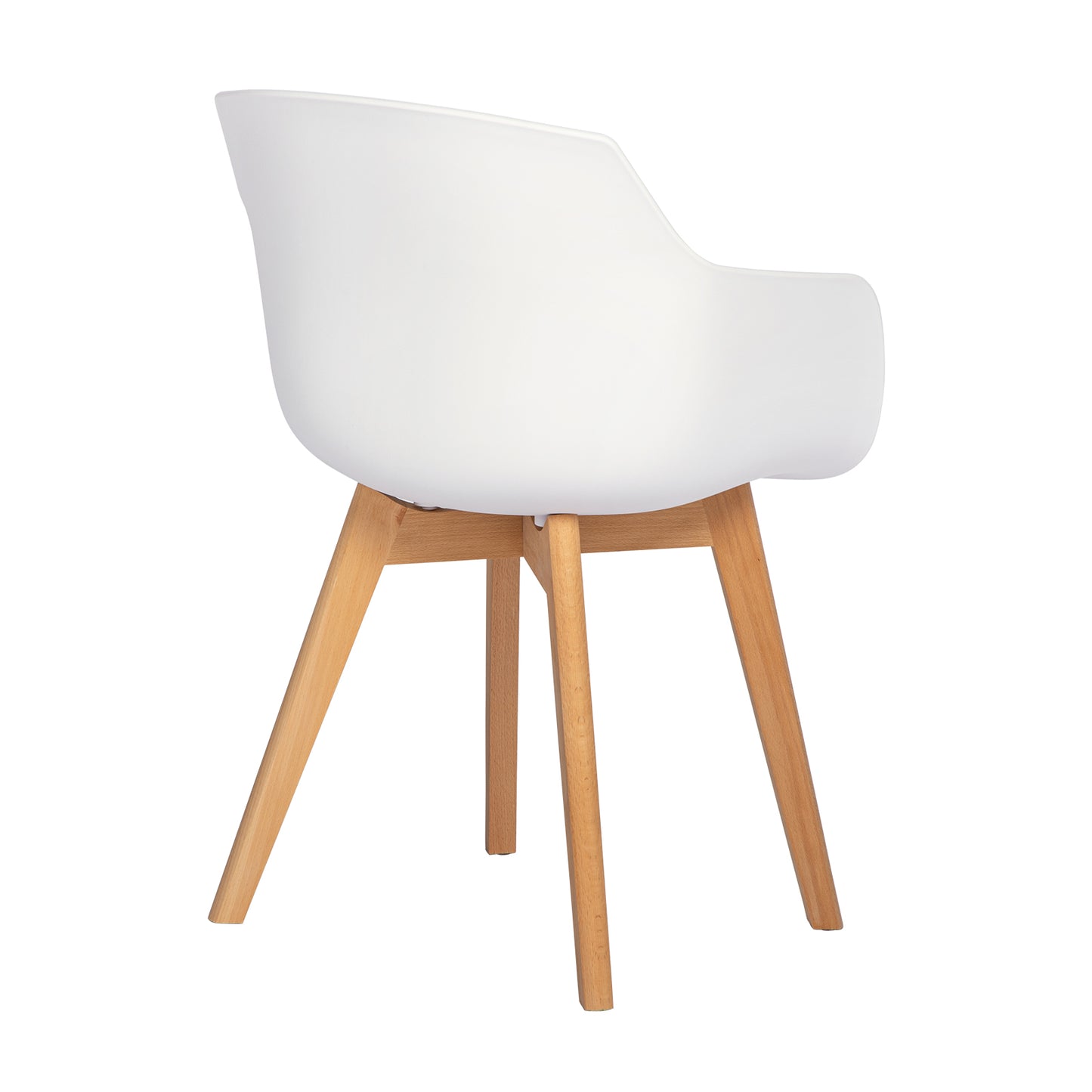CLOVER Moderne PP Plastic Shell Stoel Fauteuil met Beuken Poten Set van 2/4 - Zwart/Wit/Grijs