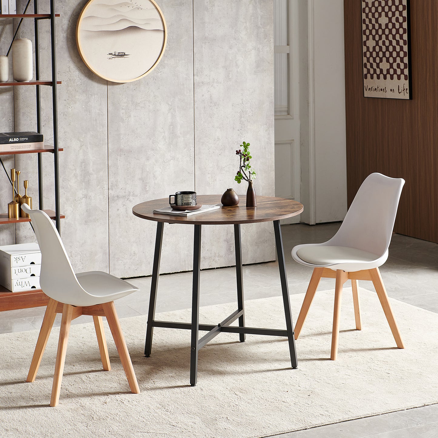 Eettafel 80 cm met ijzeren poten - Brandmerken - COBB