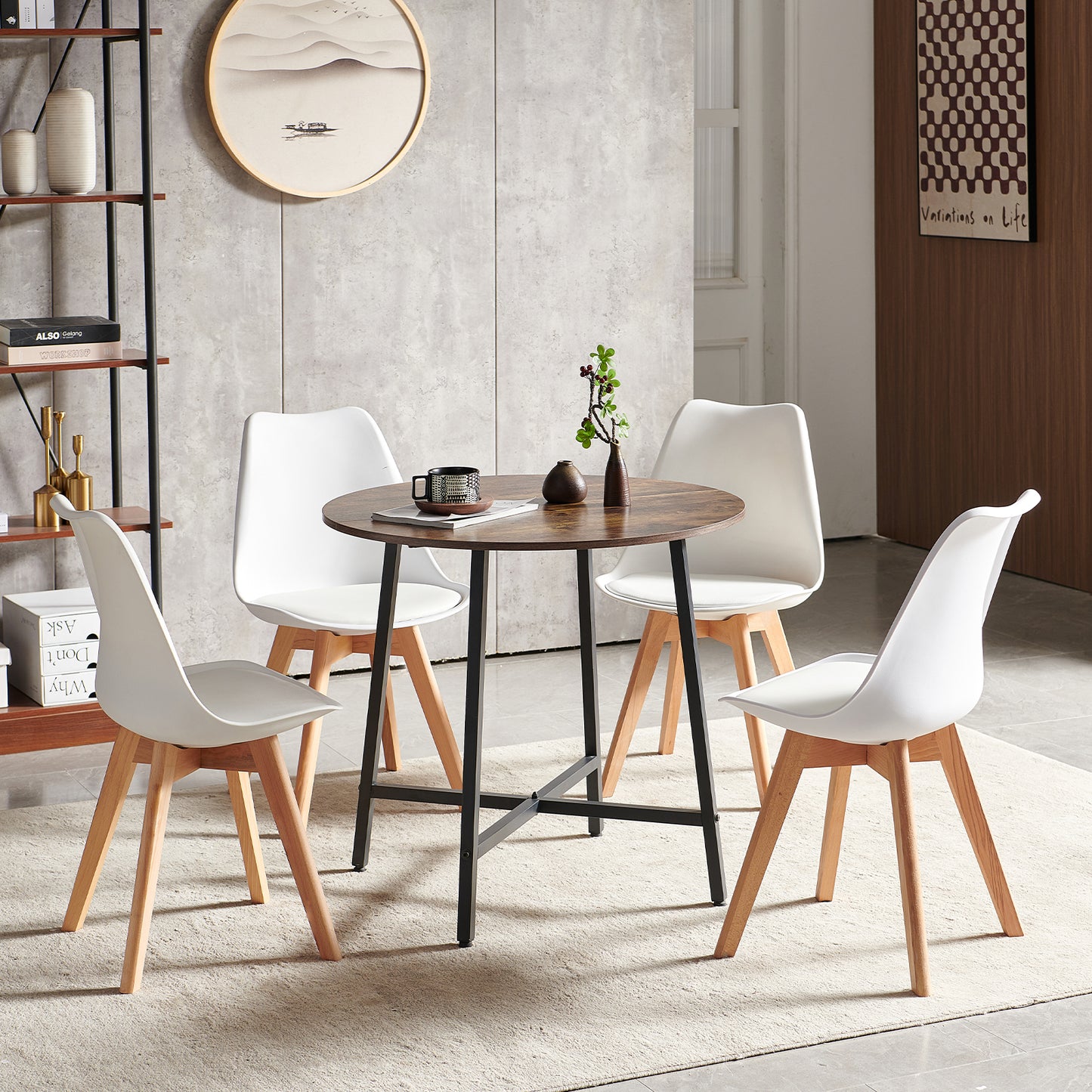 Eettafel 80 cm met ijzeren poten - Brandmerken - COBB