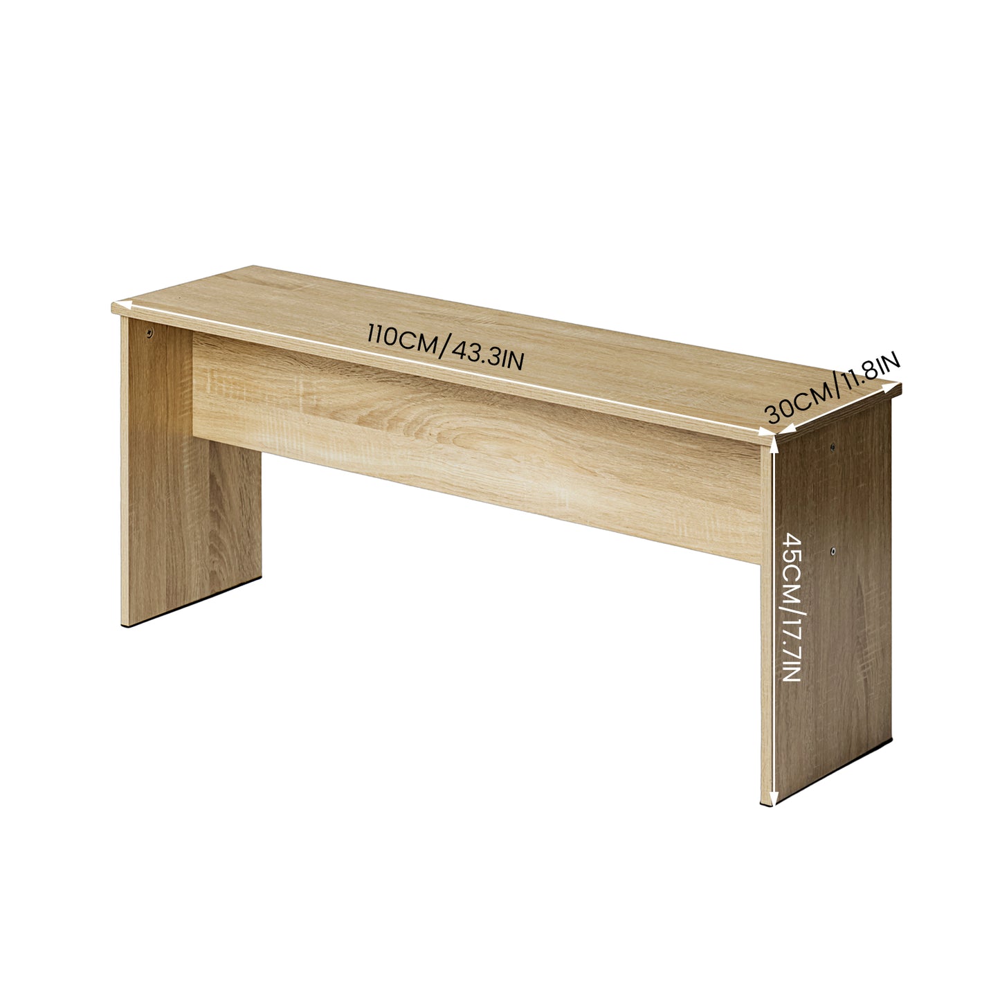 Eetkamerbank lang met 110cm set van 2 - OAK Kleur-CREWE