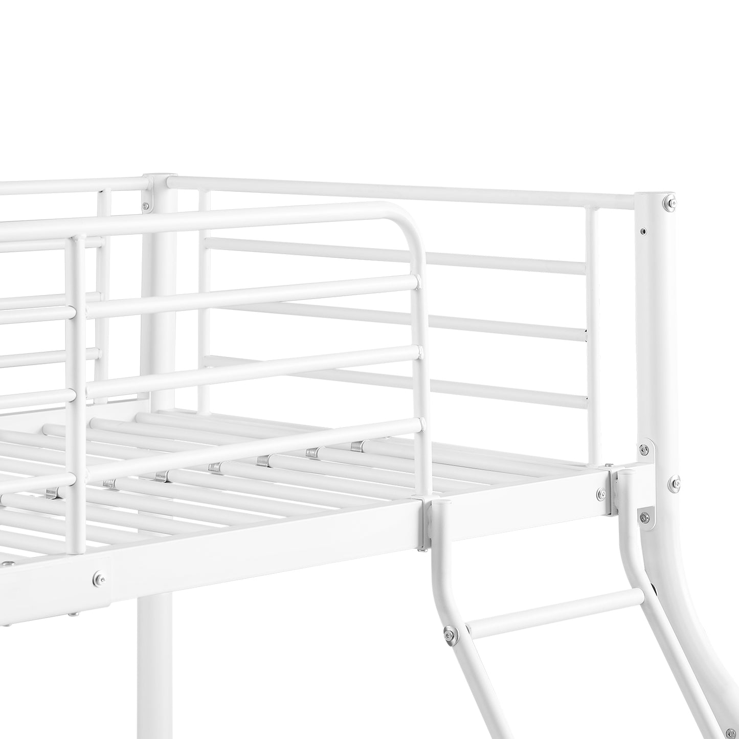 Stapelbedframe met Twee Eenpersoonsbedden - Wit - ELMA