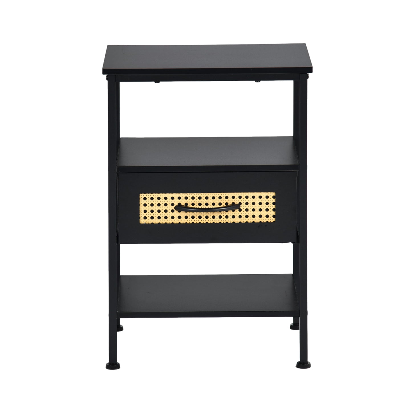 Woonkamer bijzettafel 40cm met ijzeren poten-zwart-ELTON