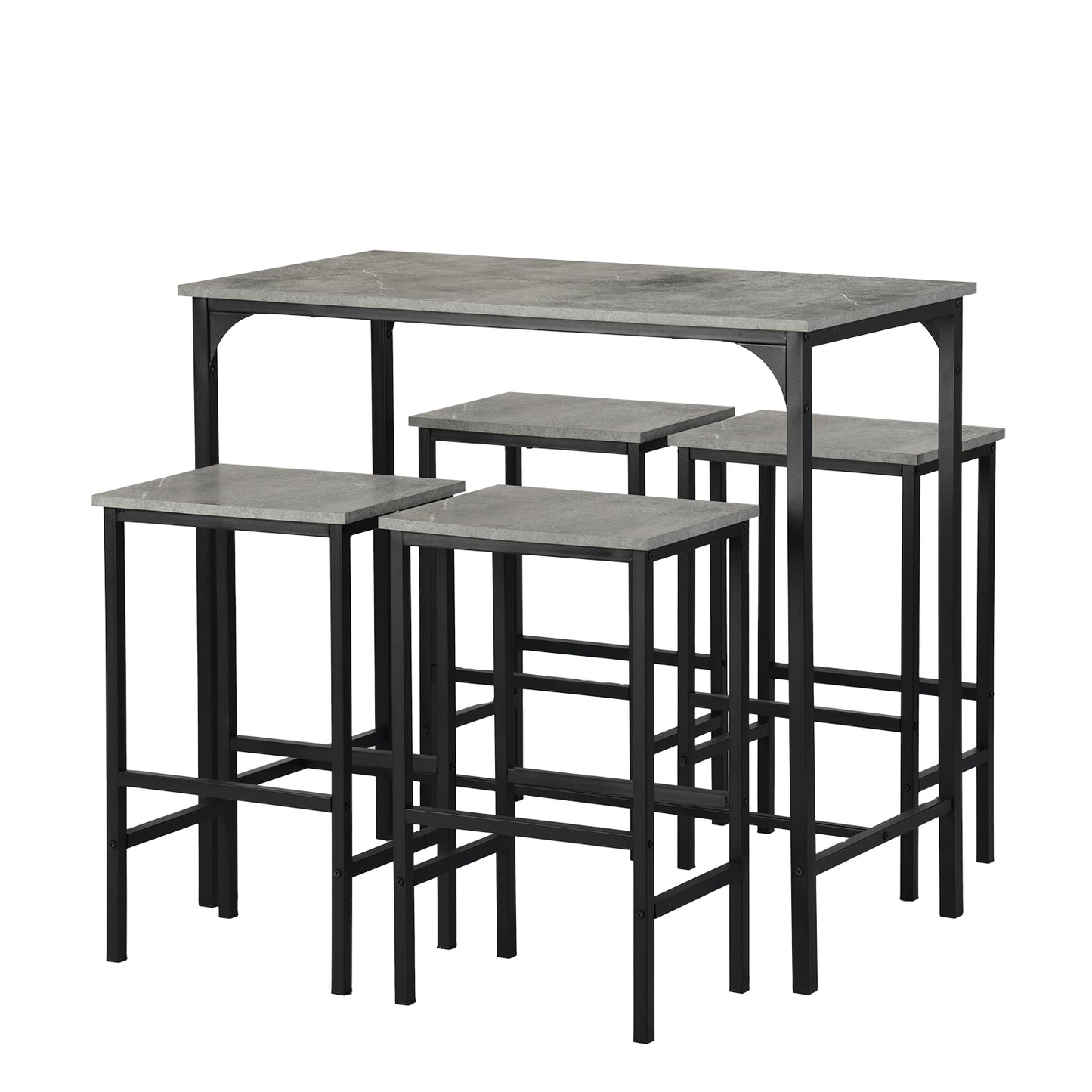 FAIRMAN Retro barset voor 4 personen - Grijs Marmerpatroon