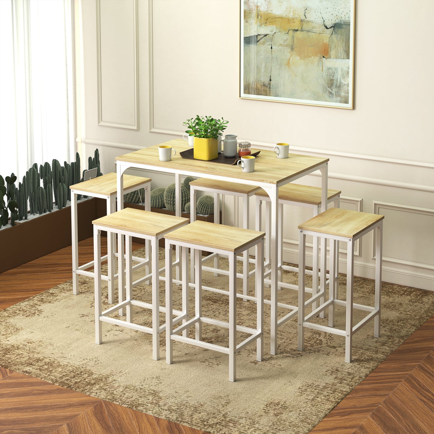 FAIRMAN Retro barset voor 4 personen - Witte EIKEN nerf