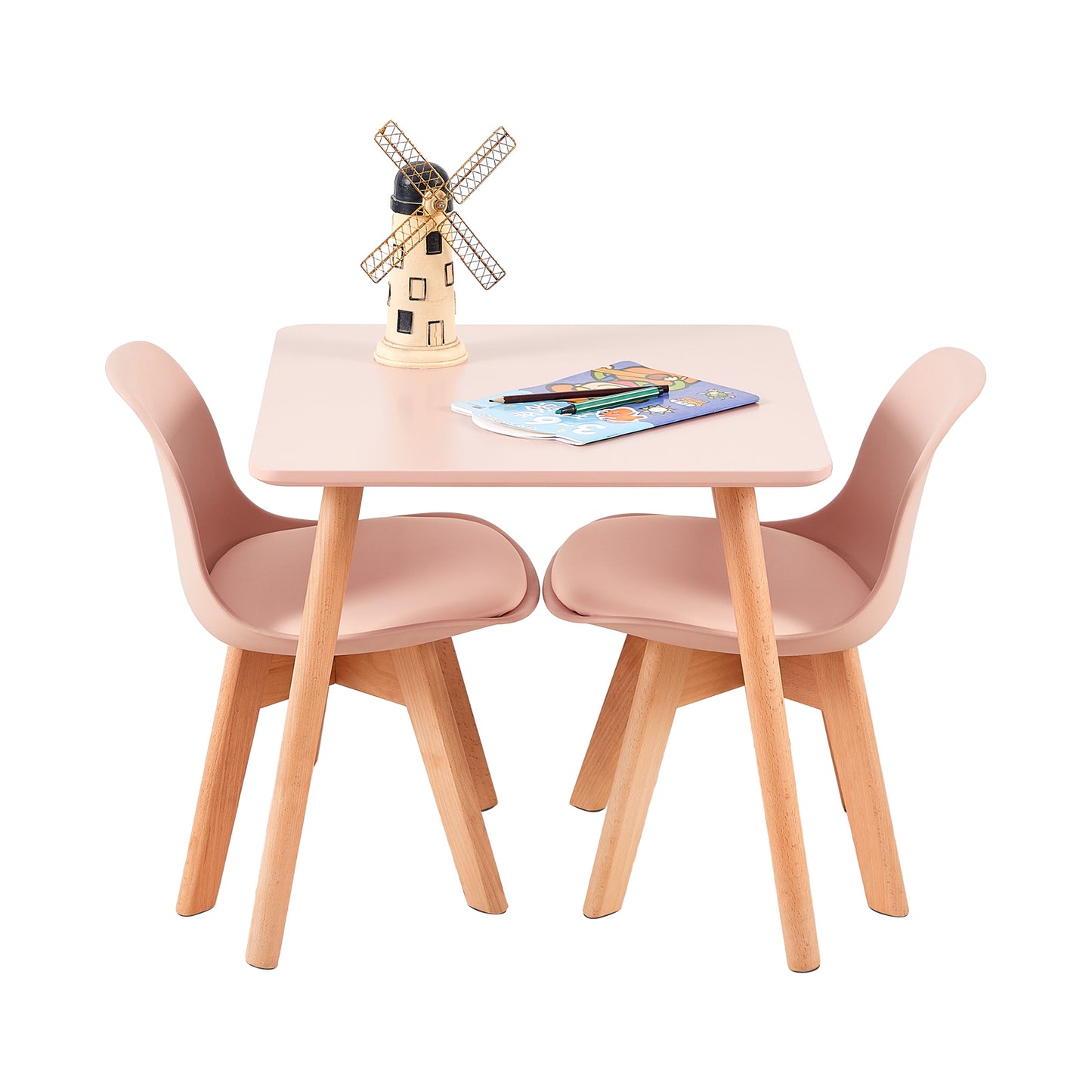 AUBURN Kindertafels en -Stoelen zijn Geschikt voor Kinderen van 3 tot 5 Jaar Oud - Roze/Wit