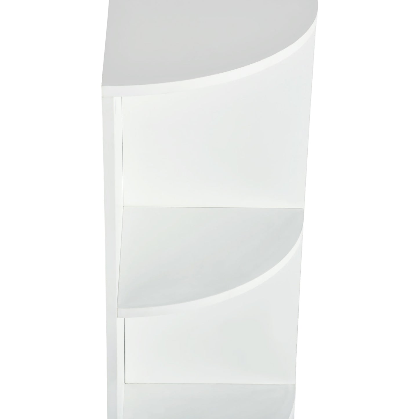 Witte hoekplank met 5 niveaus, waaiervormig ontwerp, moderne kleine boekenkast 130 cm - HOBART