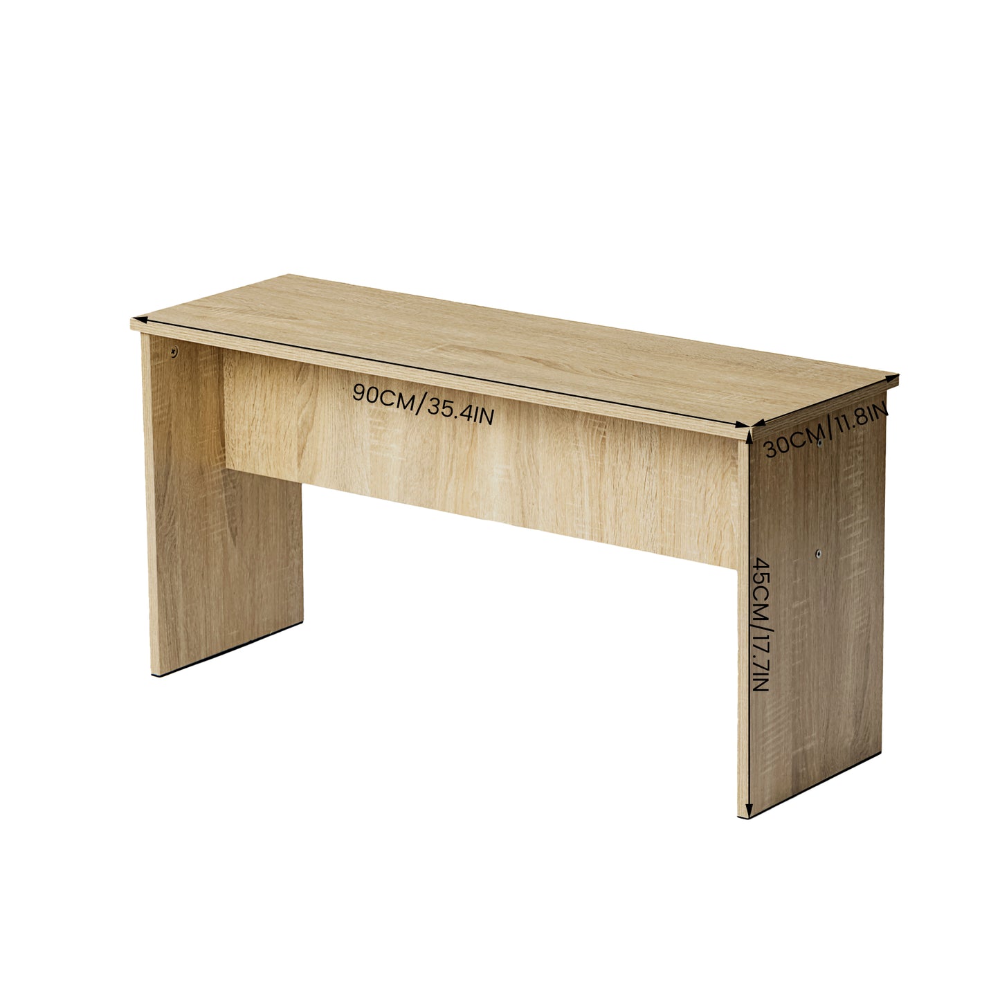 Eetkamerbank lang met 90cm set van 2 - EIKEN/Wit/Zwart-HYBLA