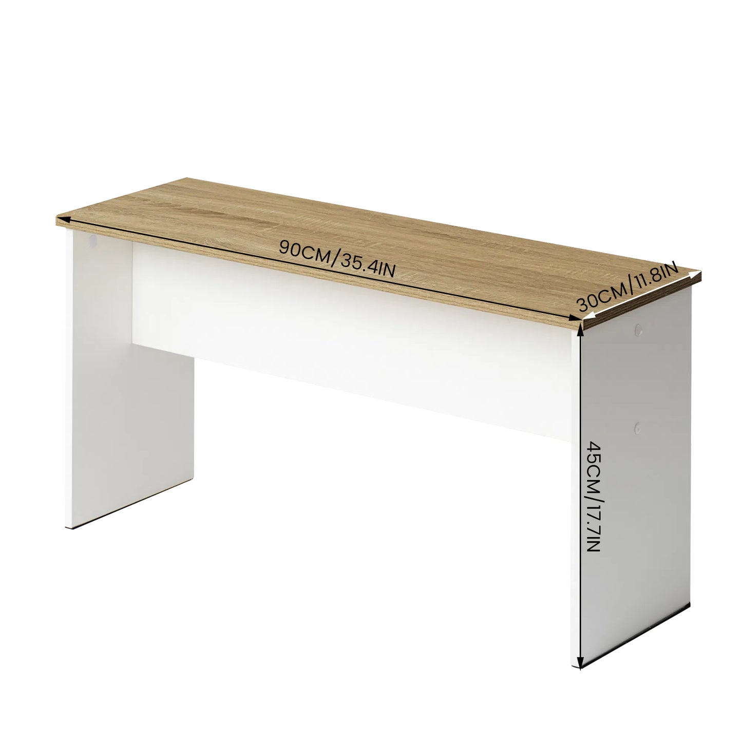 Eetkamerbank lang met 90cm set van 2 - EIKEN/Wit/Zwart-HYBLA