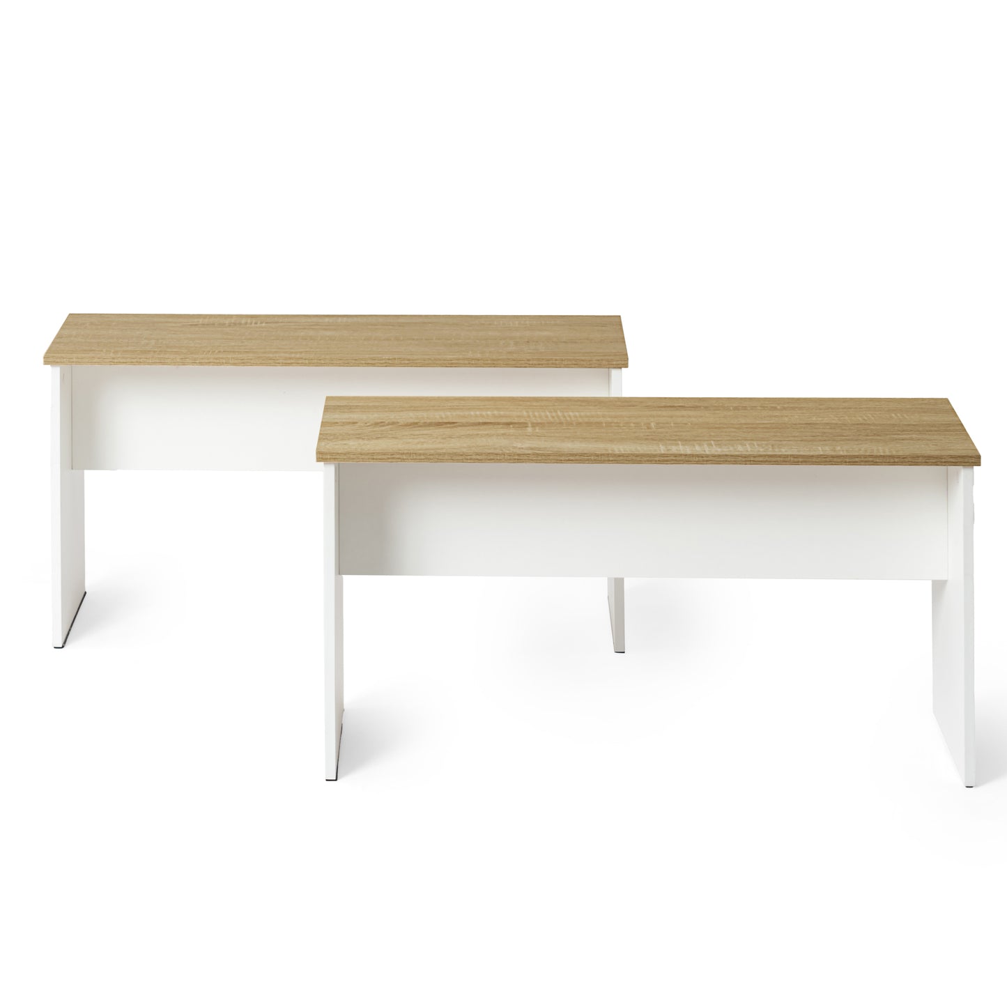 Eetkamerbank lang met 90cm set van 2 - EIKEN/Wit/Zwart-HYBLA