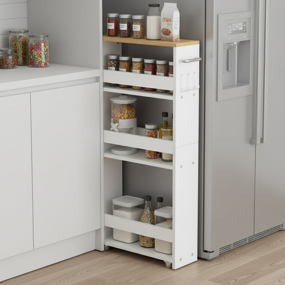 Smal uitschuifbaar kruidenrek, 4 lagen - LAMKIN