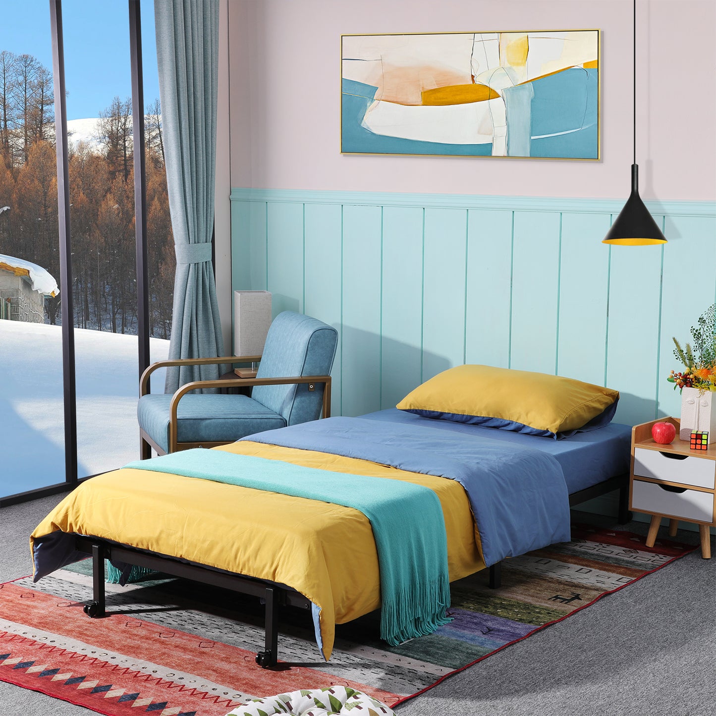 LIA Enkelvoudig Opvouwbaar Stalen Bedframe