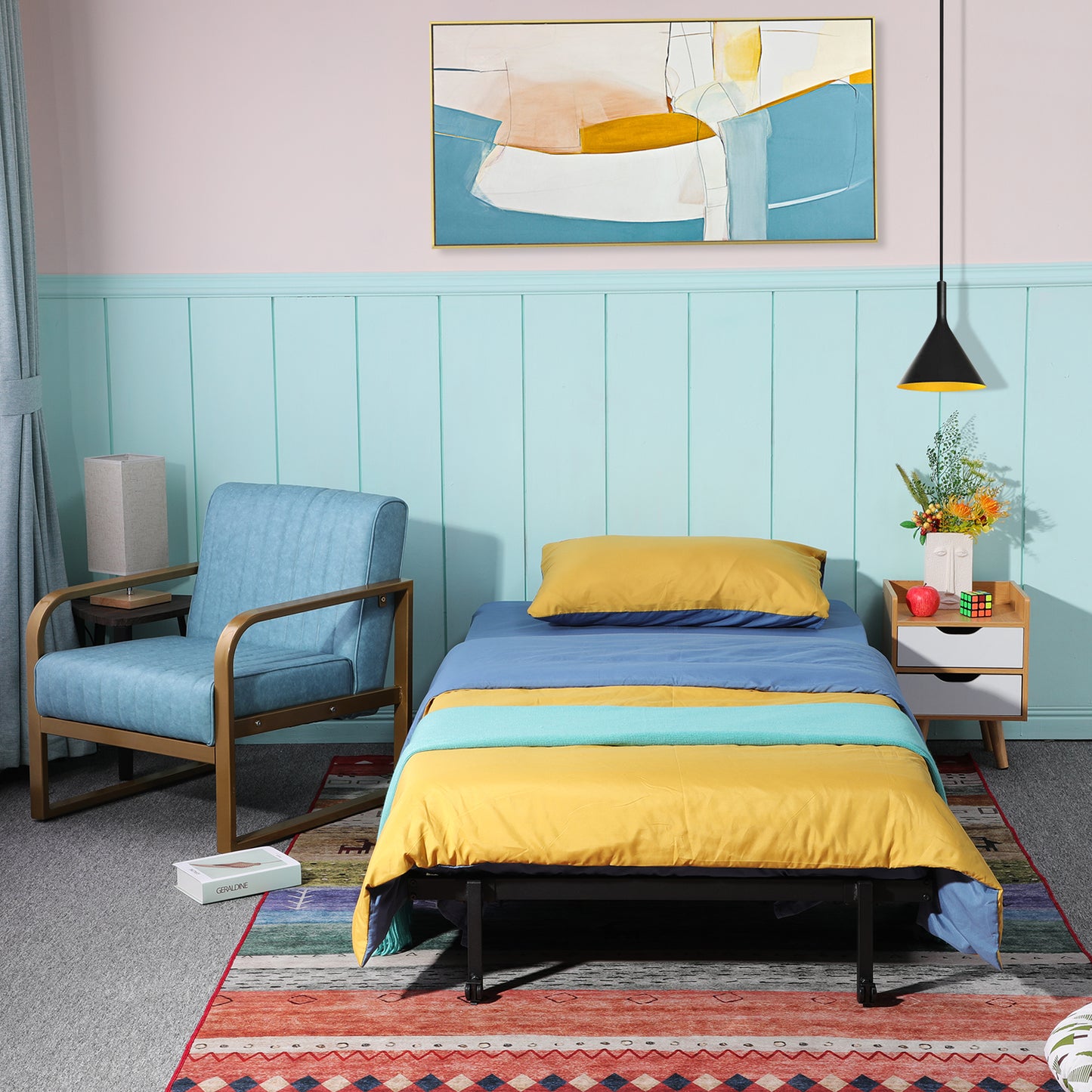 LIA Enkelvoudig Opvouwbaar Stalen Bedframe
