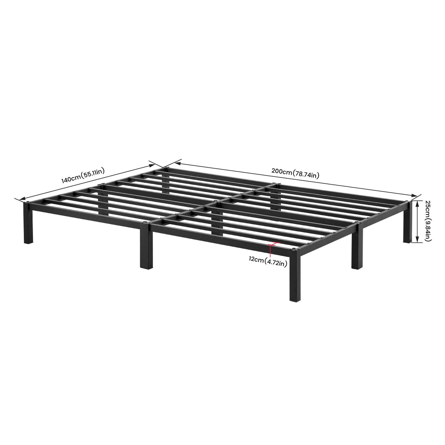 LUBLIN Dubbel Metalen Bedframe - Zwart