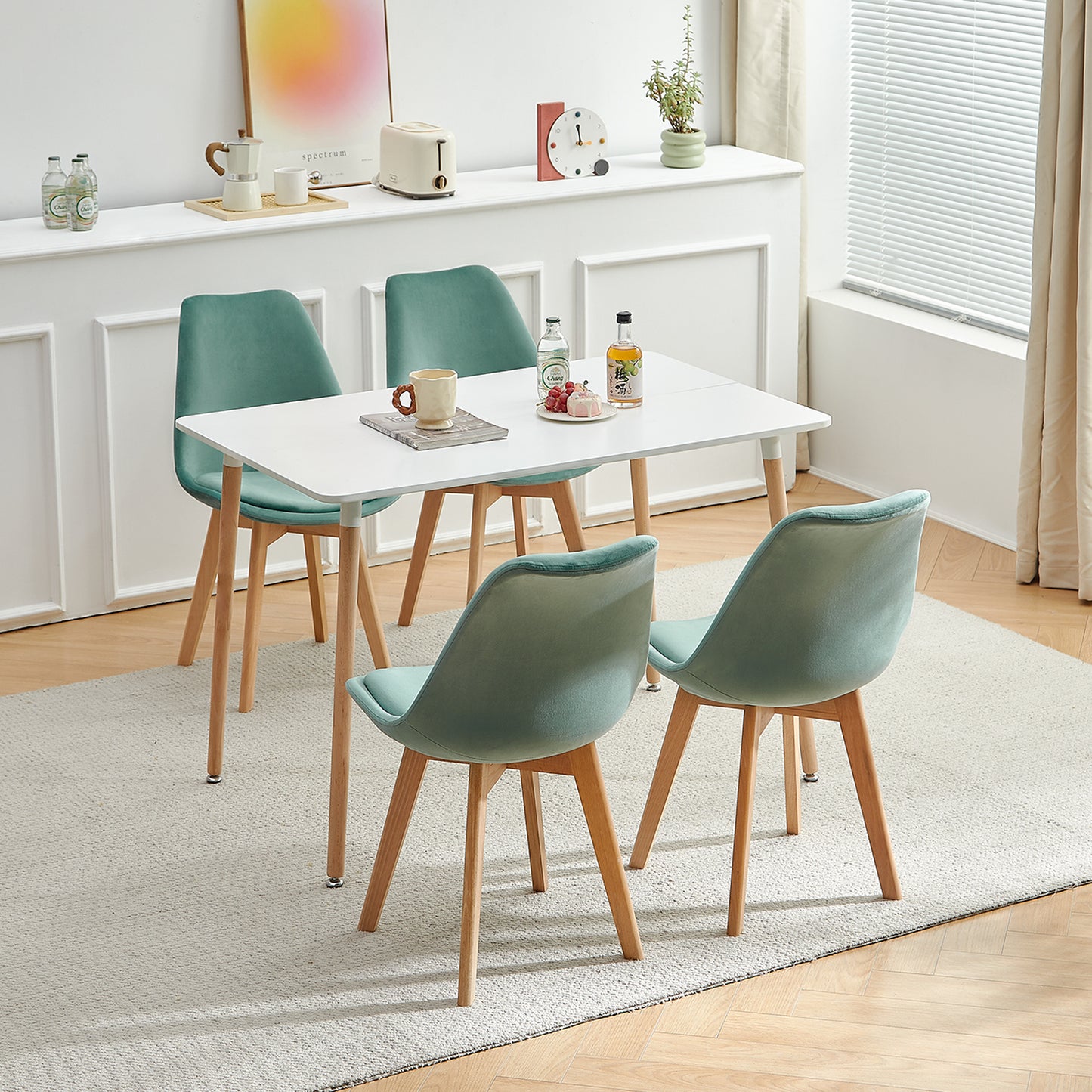 Fluwelen Eetkamerstoel met Cactus Set van 2/4 - TULIP