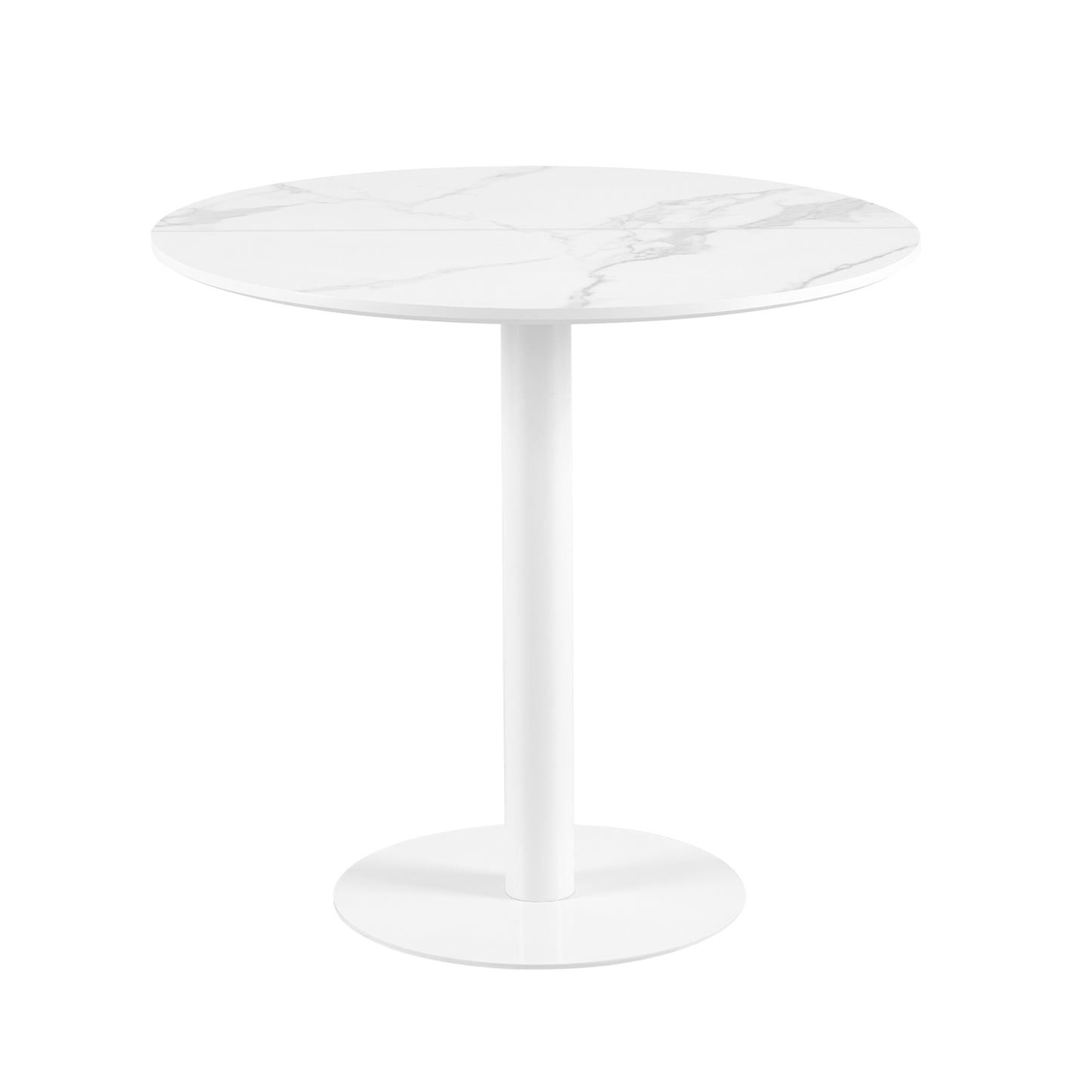 LYMAN Ronde Eettafel 80 cm - Wit/Zwart