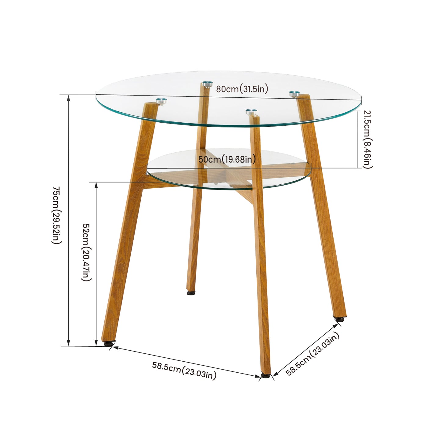 Dubbele Ronde Glazen Eettafel met Grote en Kleine Cirkels – MASSA