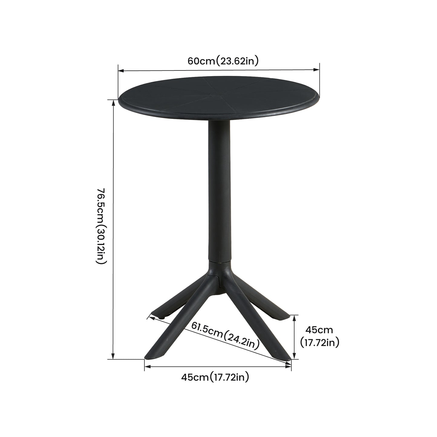 Moderne Cocktailtafel Hoogte 75 cm, Zwart