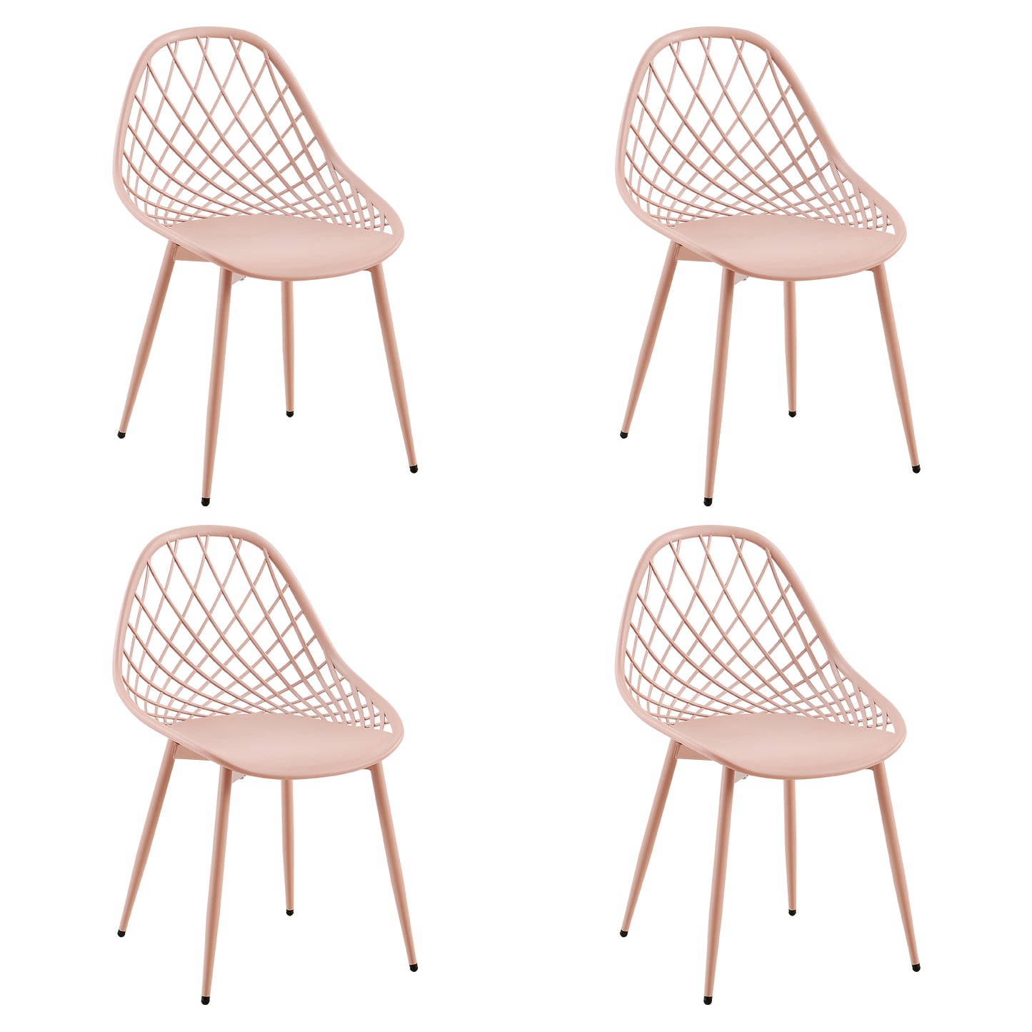 Morandi Kleur Metalen Bijzetstoel (Set van 4) - Bonenpasta/Ice cream groen/Khaki-MILAN