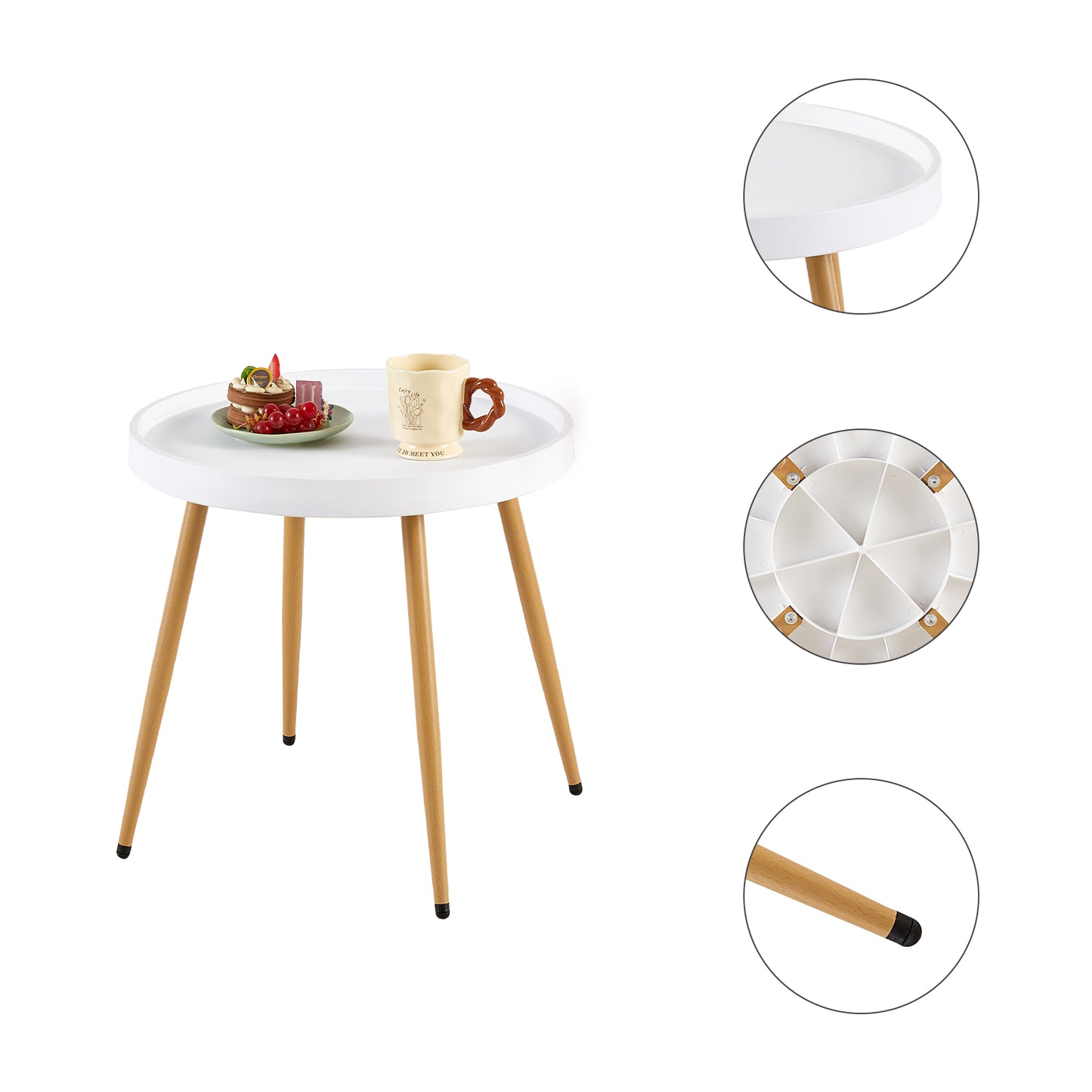 MILAN Metalen eettafel en stoelenset - Zwart/Wit