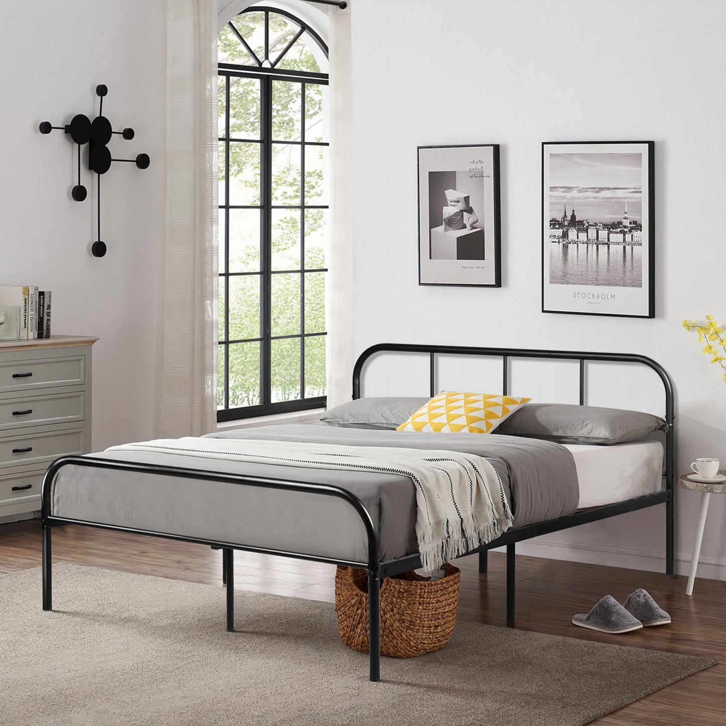 MILO Enkel/Dubbel Metalen Bedframe - Zwart