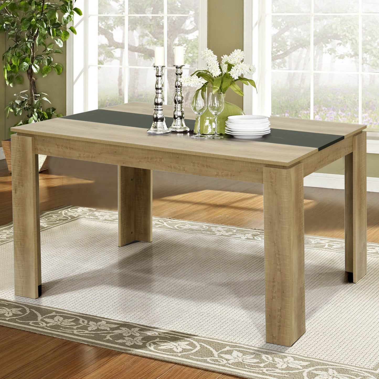 MUSK Eettafel met 110cm/120cm/140cm/160cm - Zwart