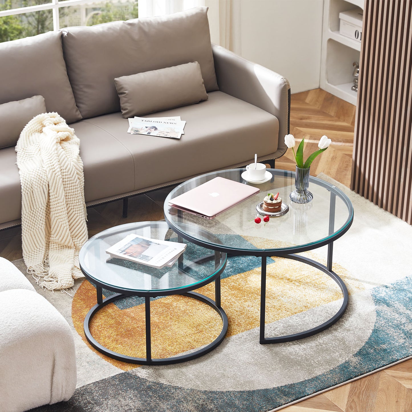 NAPLES Nestbare Salontafel- Goud/Zwart